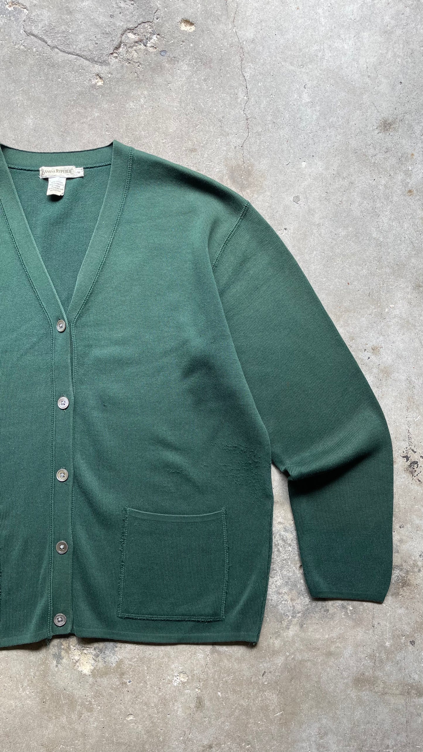 1990S BANANA REPUBLIC CARDIGAN SWEATER GREEN - M