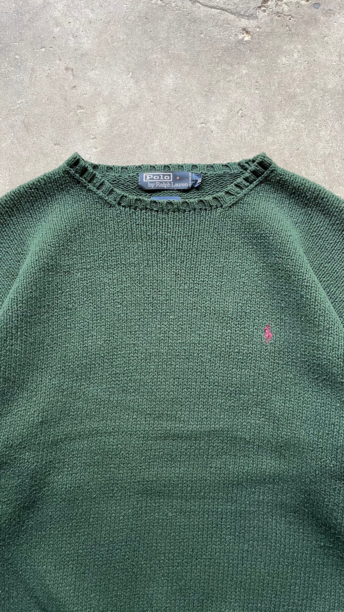 1990S POLO RALPH LAUREN GREEN SWEATER - XL