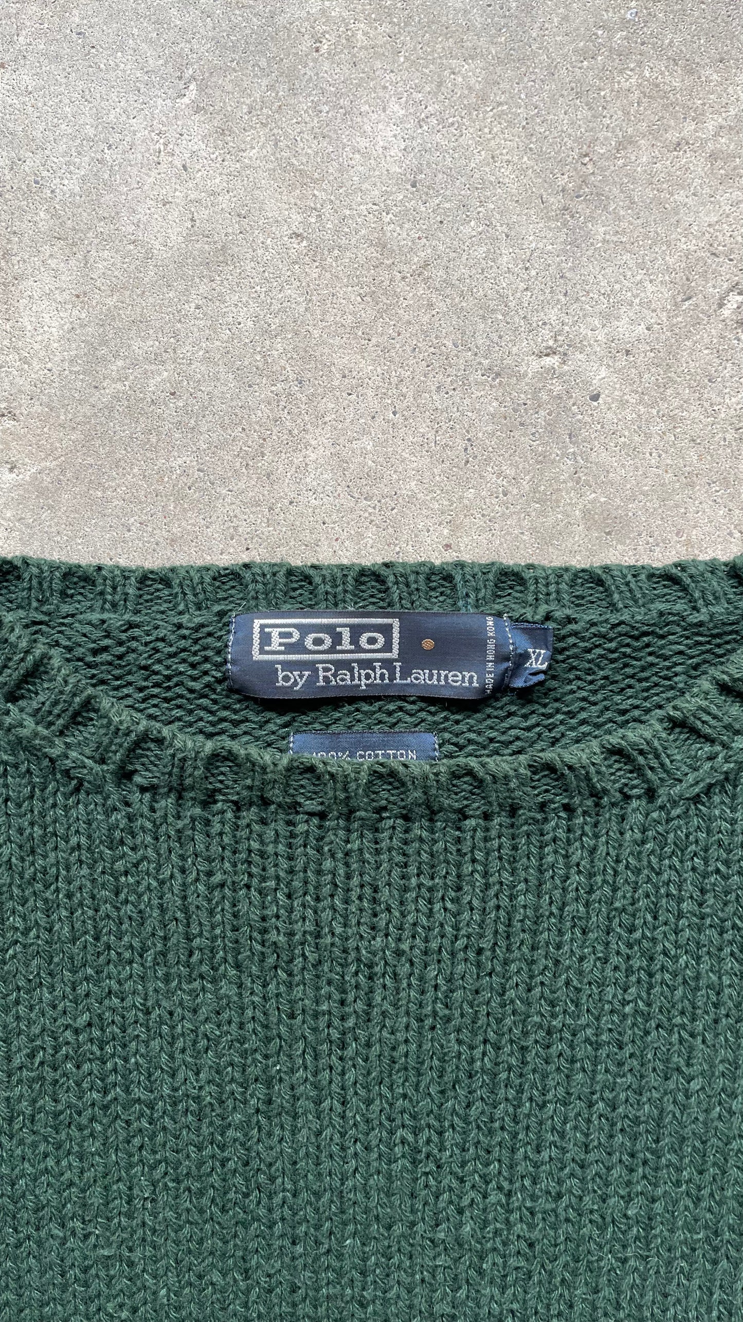 1990S POLO RALPH LAUREN GREEN SWEATER - XL