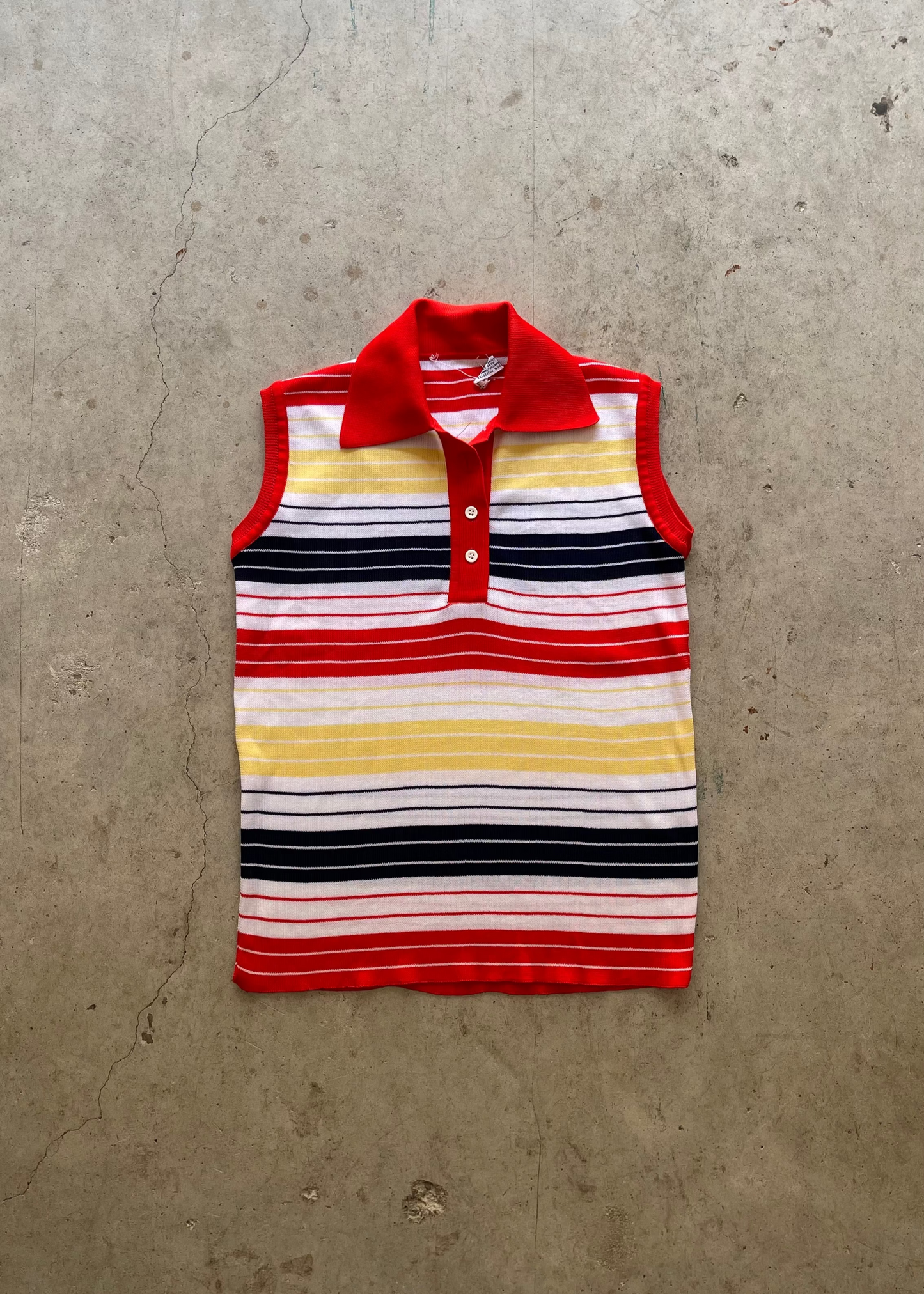 1990S STRIPE COLLARED TANK TEE - S