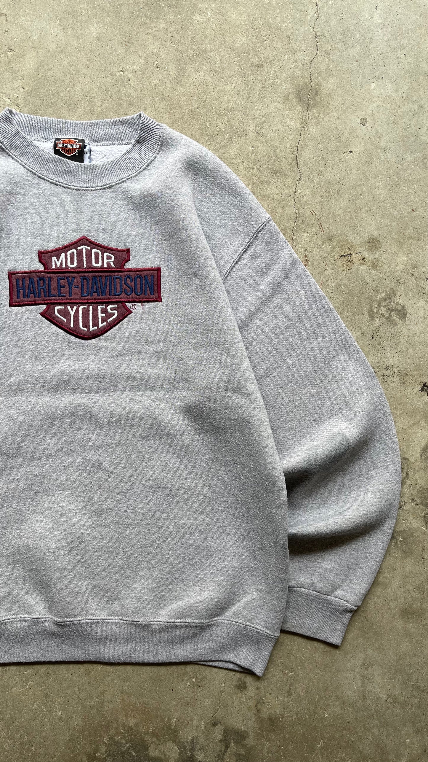 2000S HARLEY DAVIDSON GREY CREW - L