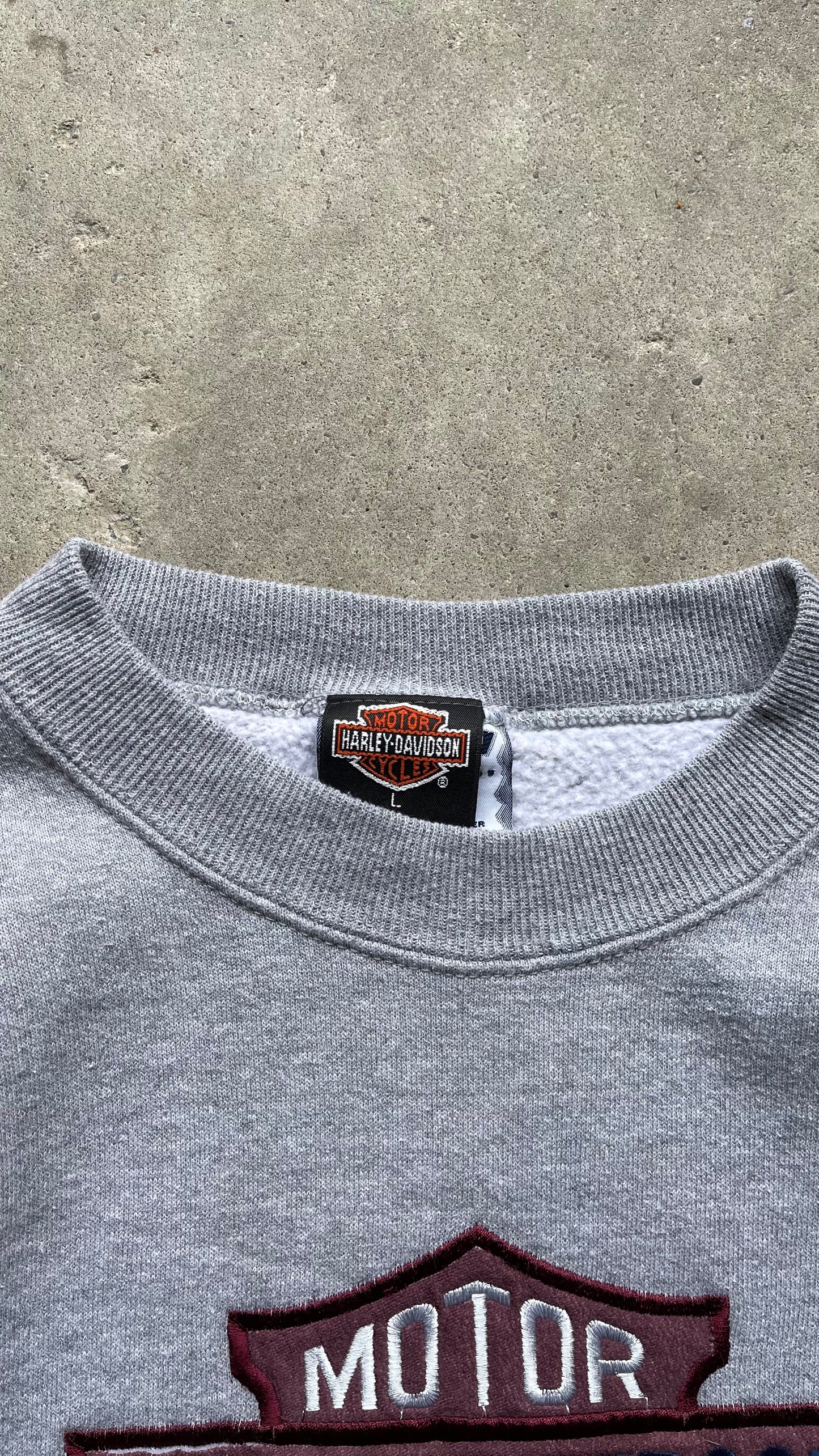 2000S HARLEY DAVIDSON GREY CREW - L