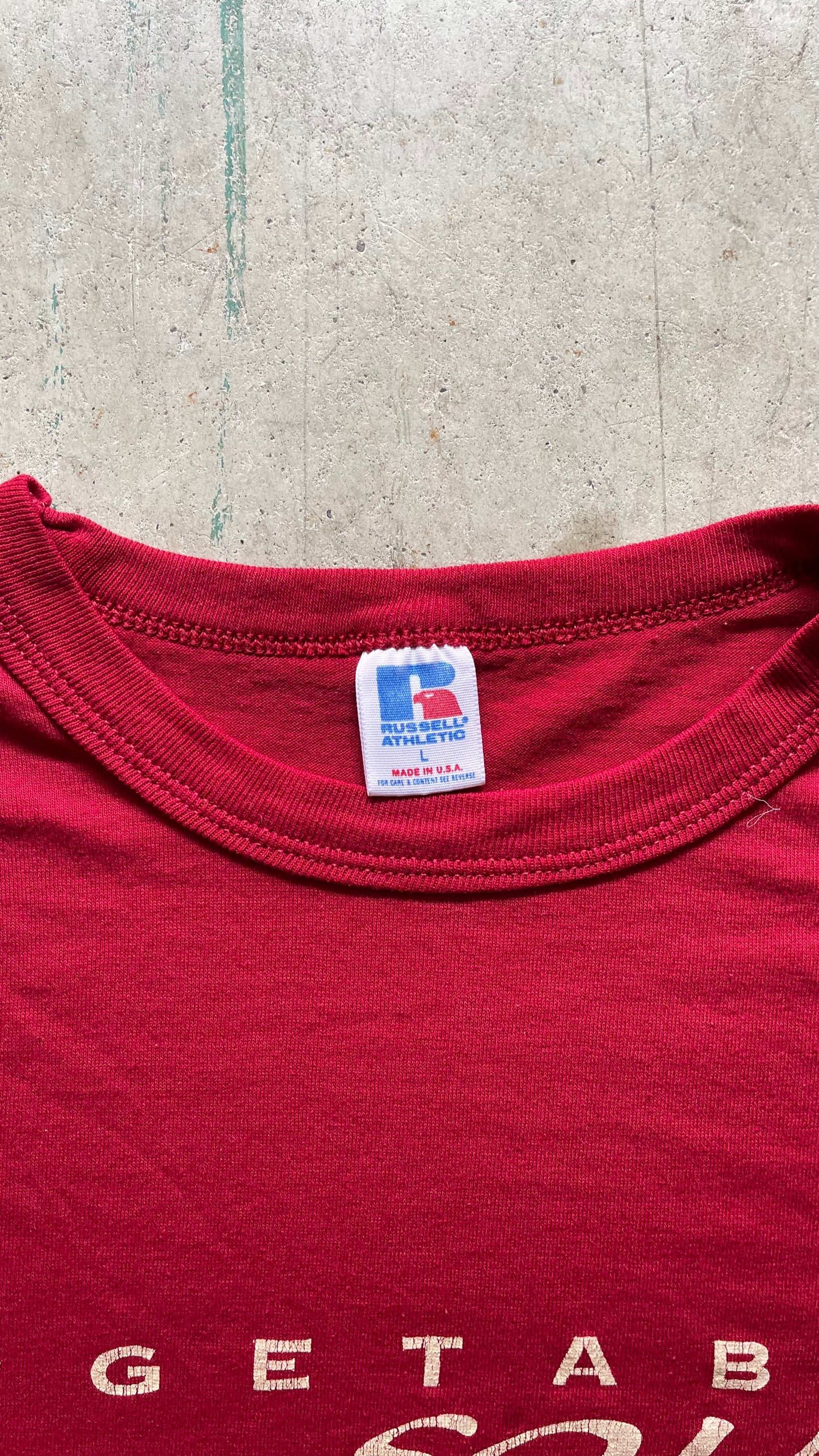 1990S RUSSELL "VEGETABLE SOUL" TEE RED - L
