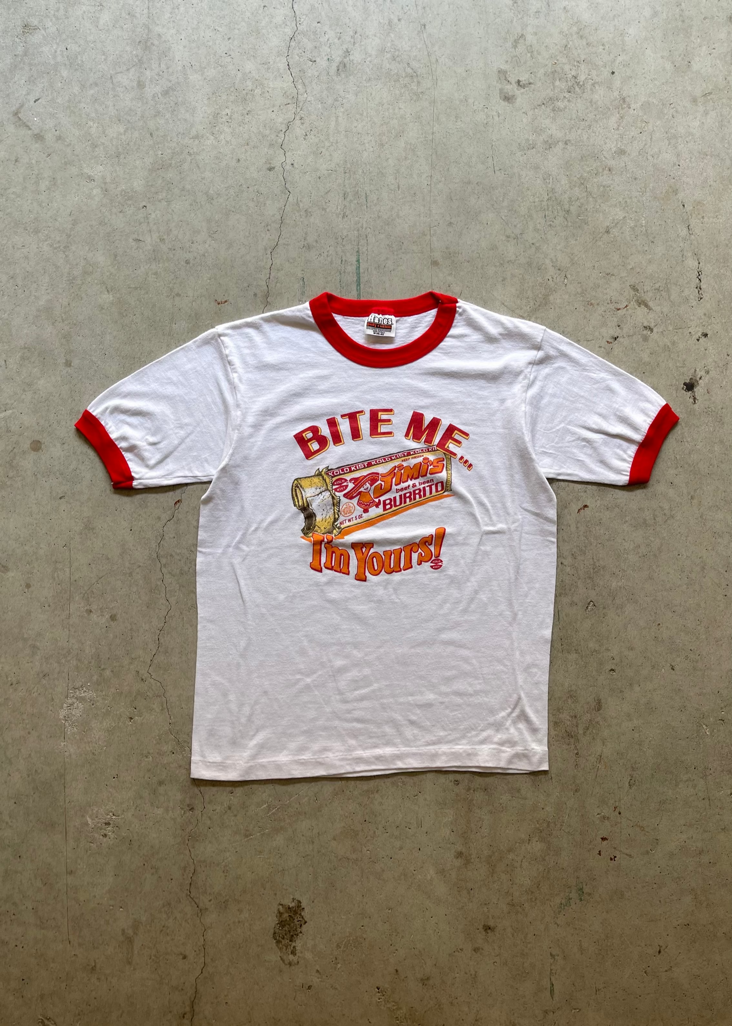 1990S "BITE ME" RINGER TEE  - M