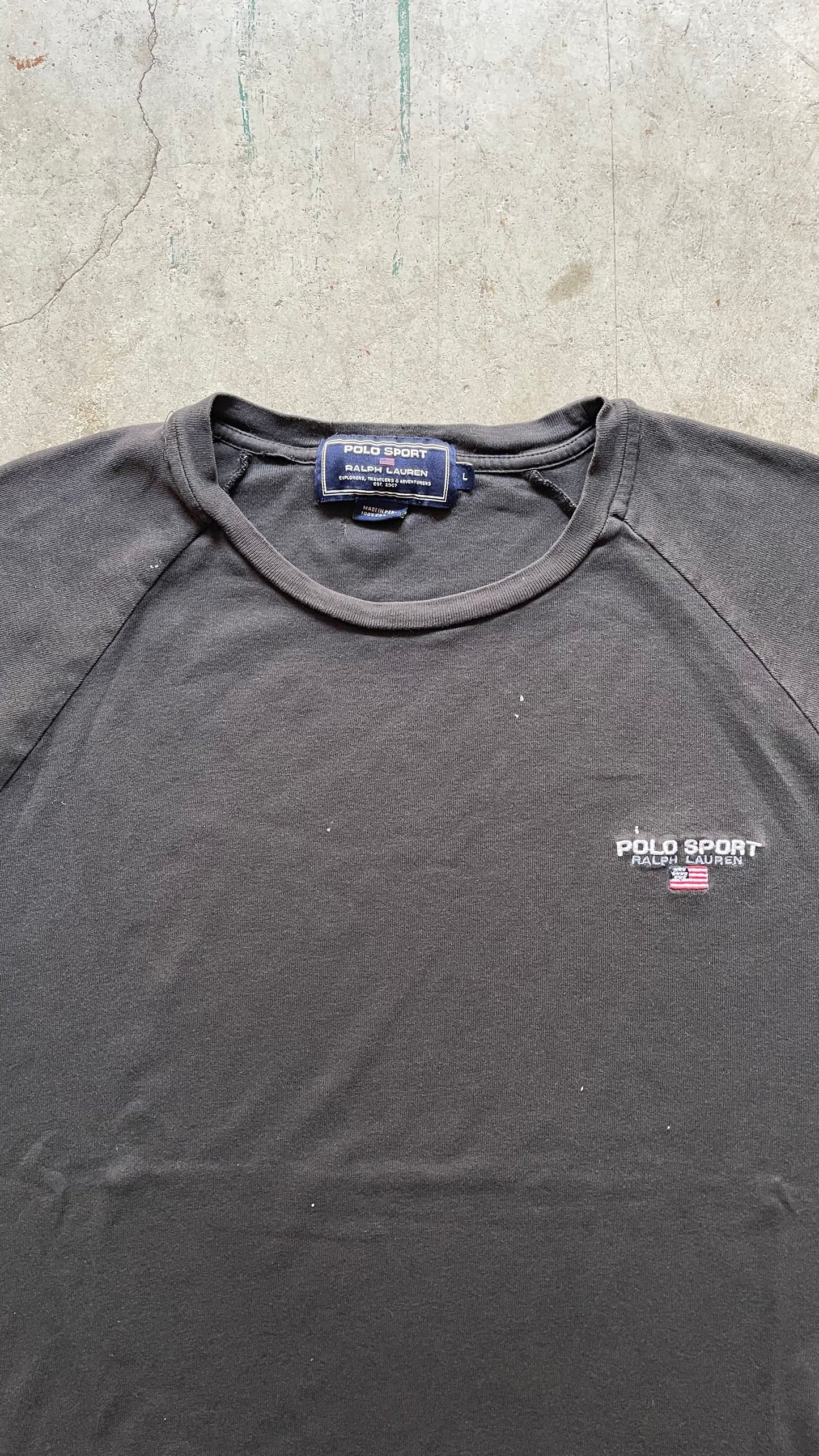 2000S POLO SPORTS RALPH LAUREN BLACK TEE - L