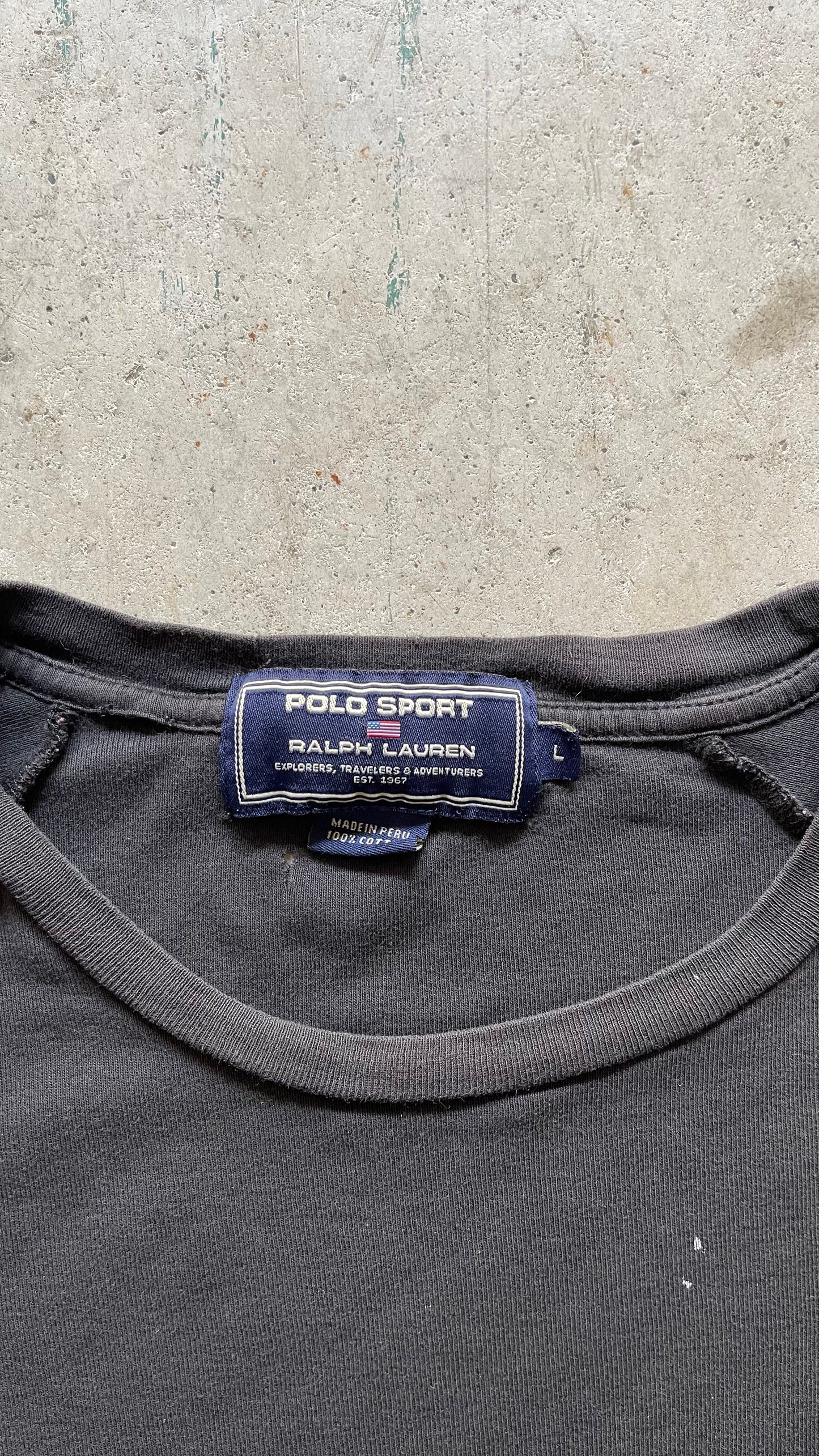 2000S POLO SPORTS RALPH LAUREN BLACK TEE - L