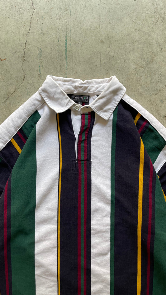 2000S STRIPES RUGBY SWEATSHIRT - L