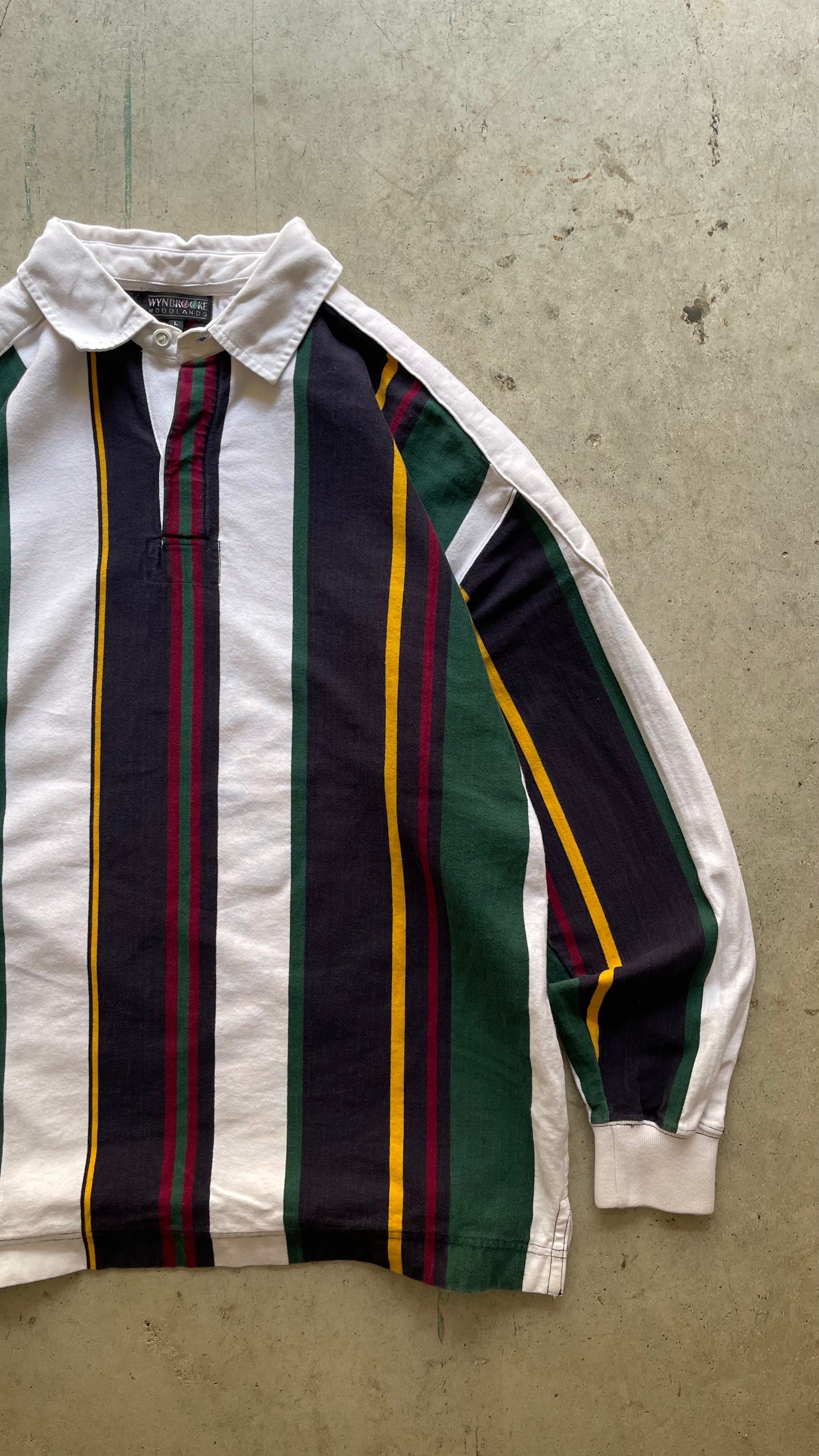 2000S STRIPES RUGBY SWEATSHIRT - L