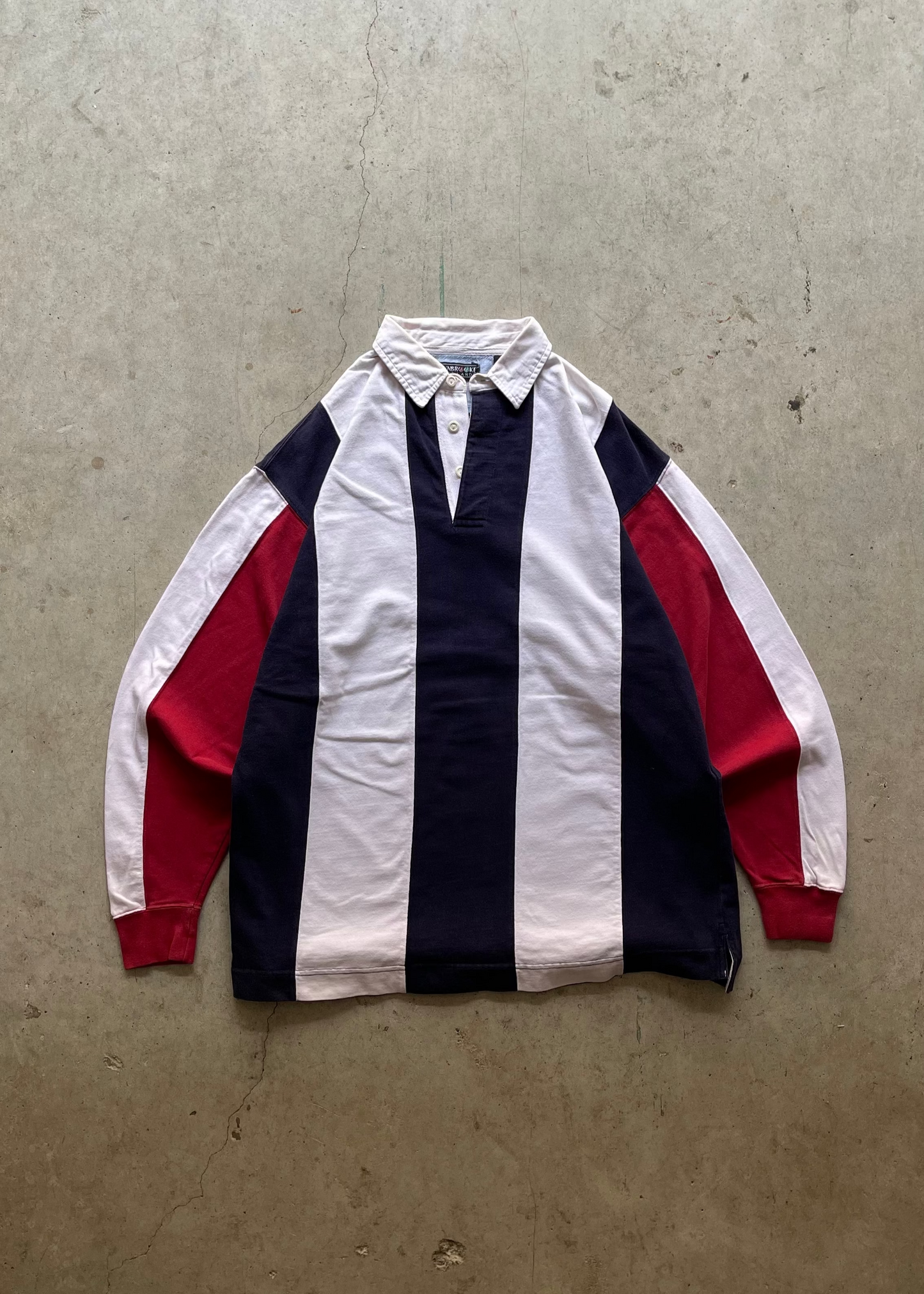 2000S STRIPES RUGBY SWEATSHIRT - L