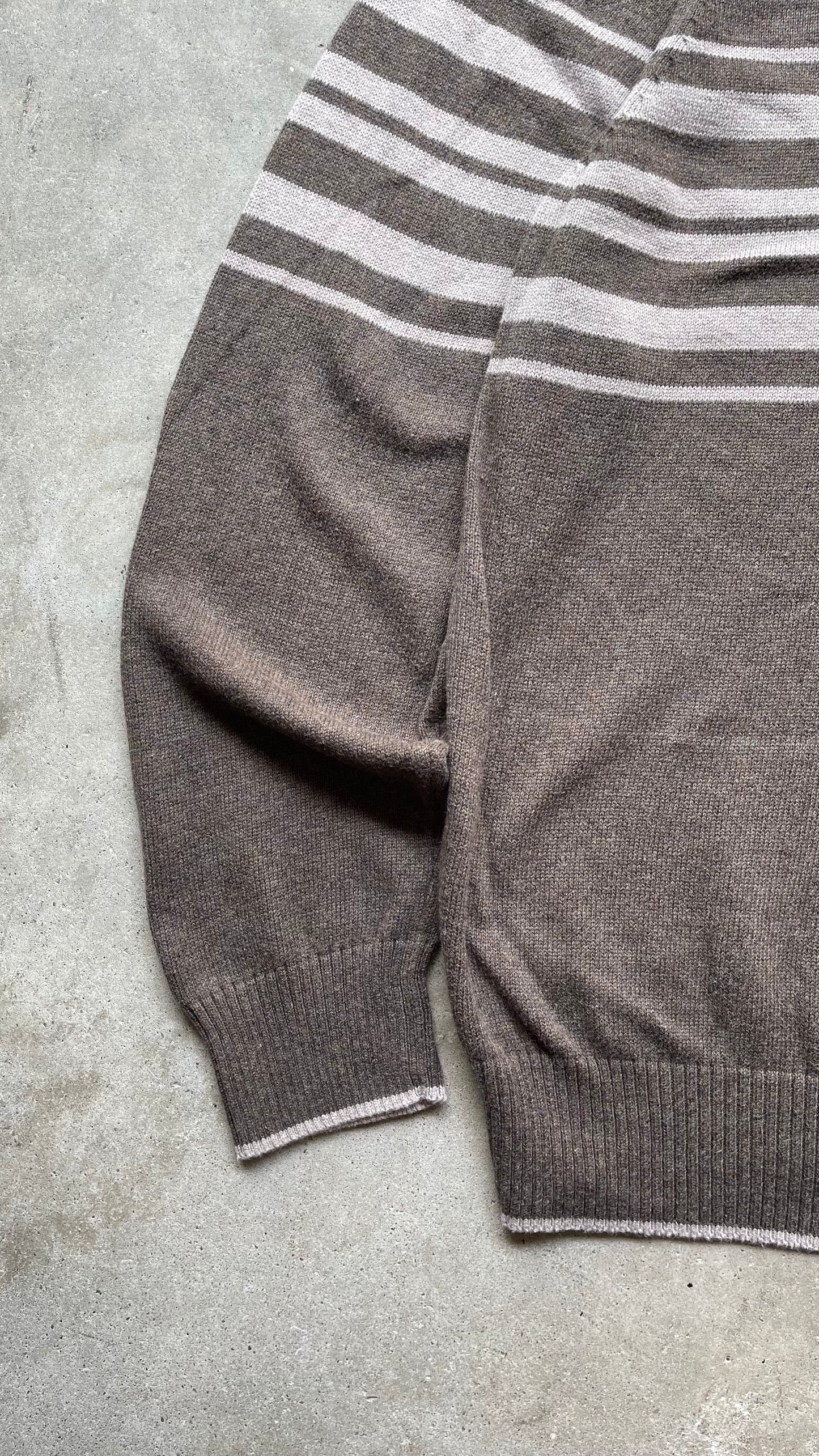 2000S MERONA STRIPED SWEATER BROWN - L