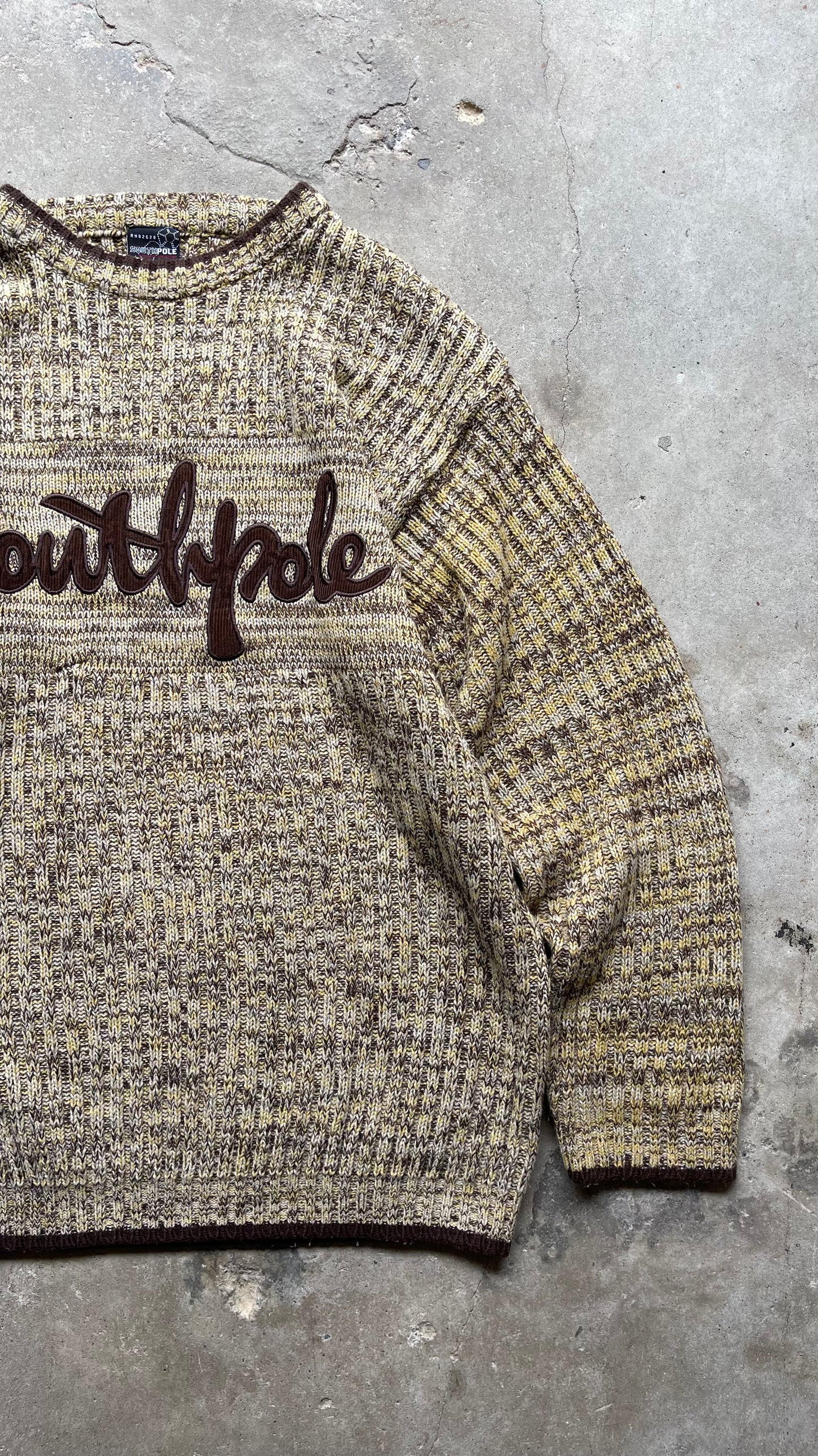 2000S SOUTHPOLE KNIT SWEATER BROWN - L