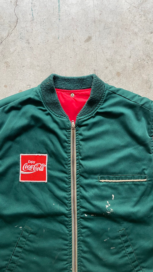 1990S COCA-COLA VEST JACKET GREEN - L