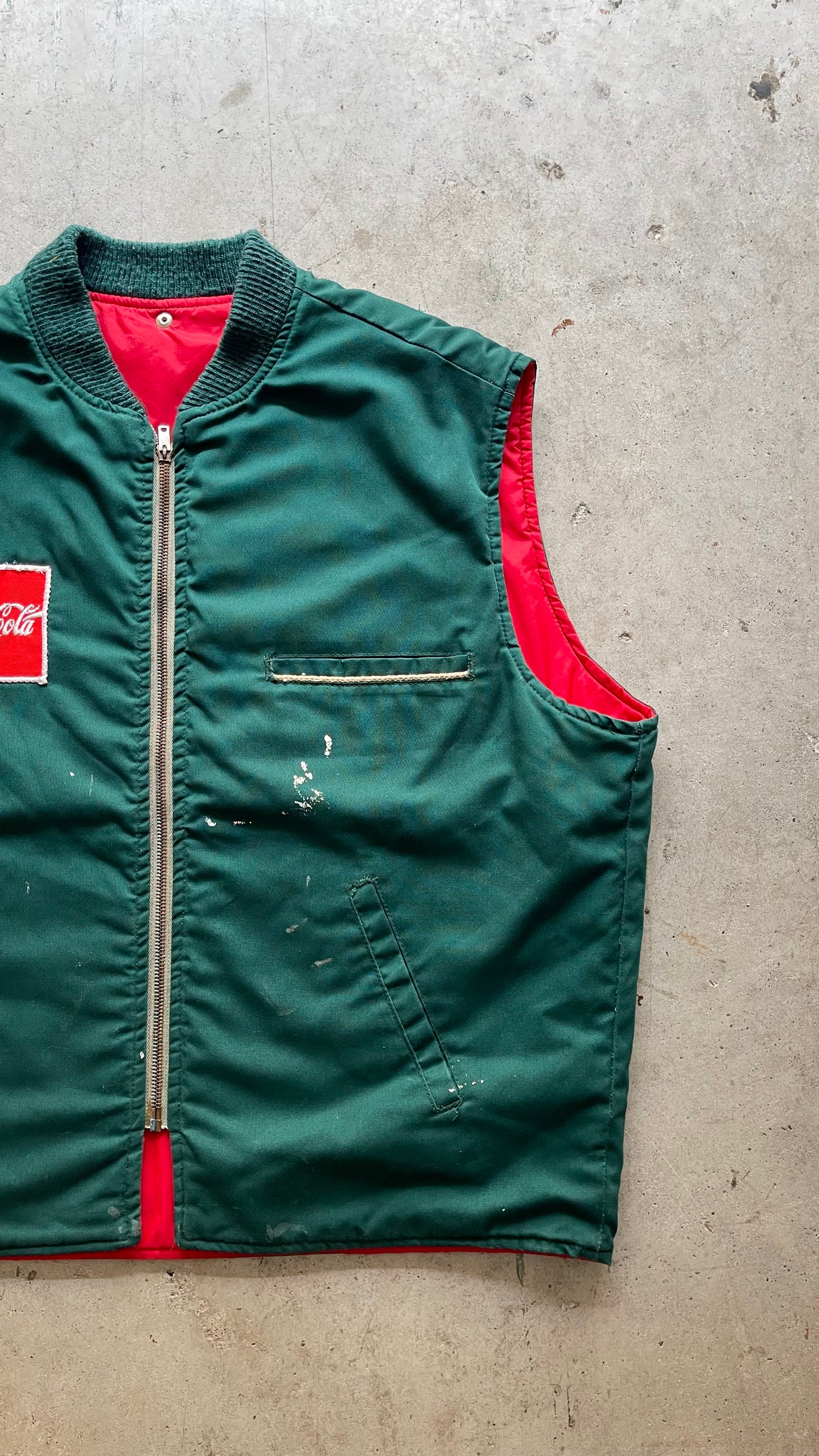 1990S COCA-COLA VEST JACKET GREEN - L