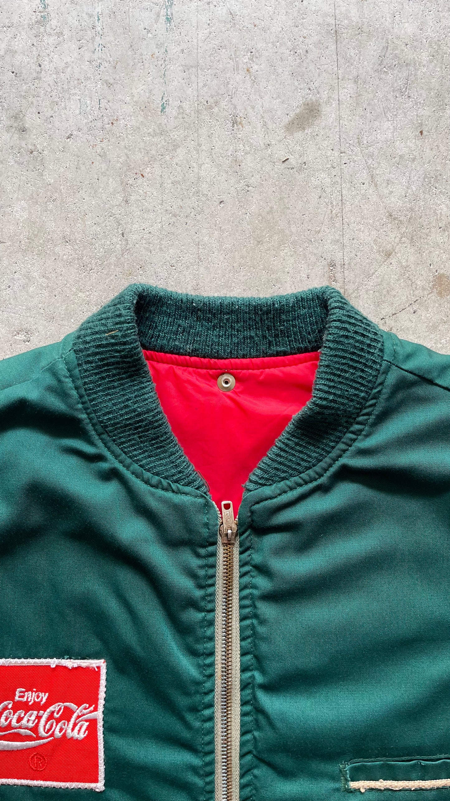 1990S COCA-COLA VEST JACKET GREEN - L