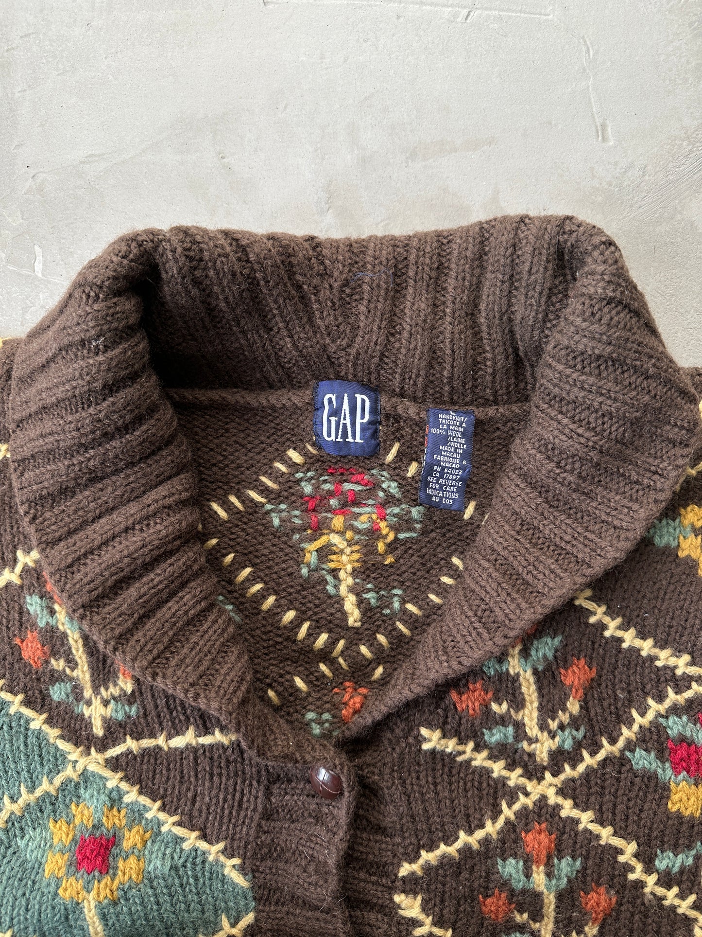 1990S - BROWN GAP WOOL SWEATER - L (W)