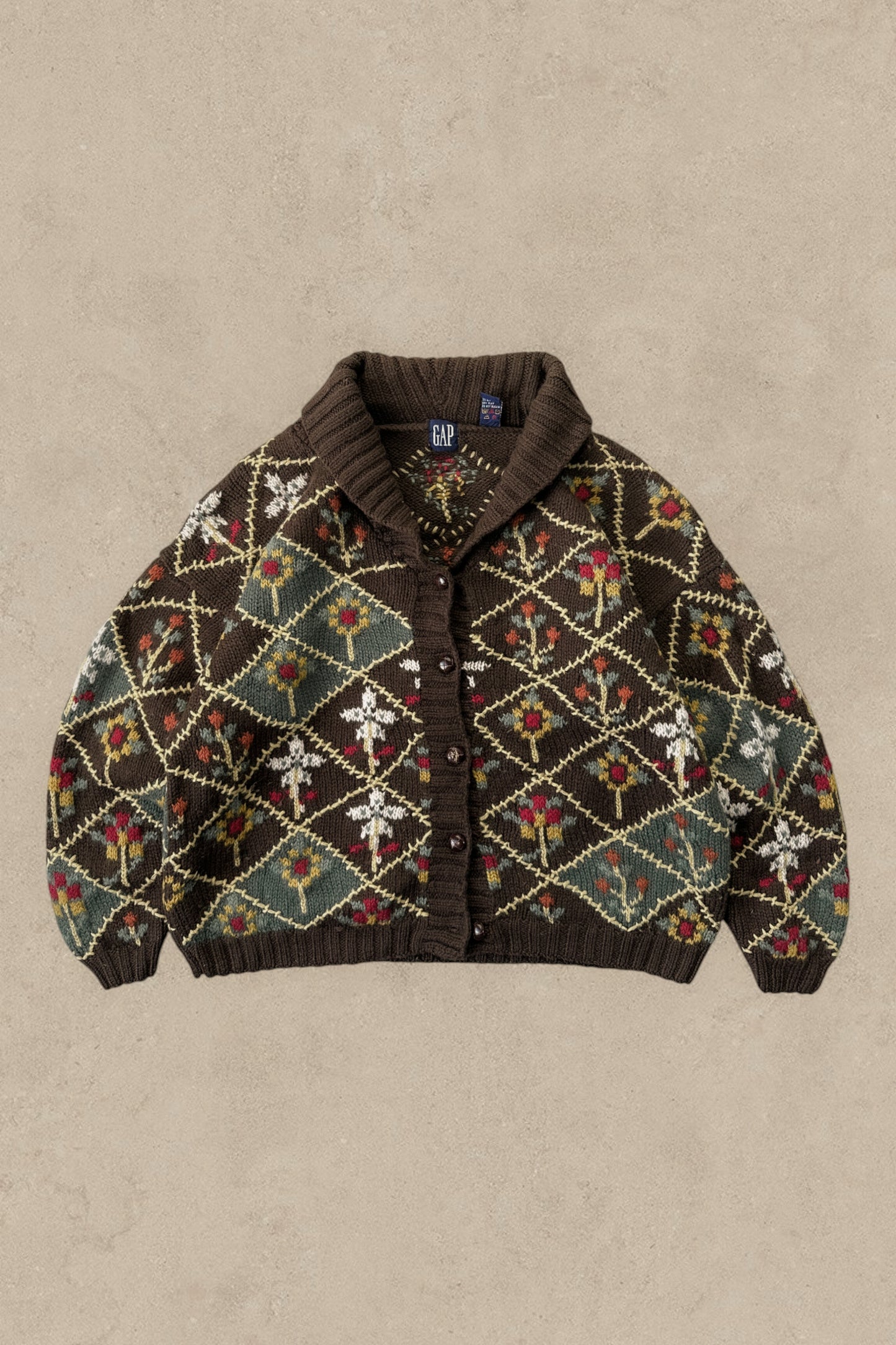 1990S - BROWN GAP WOOL SWEATER - L (W)