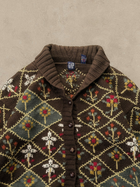 1990S - BROWN GAP WOOL SWEATER - L (W)