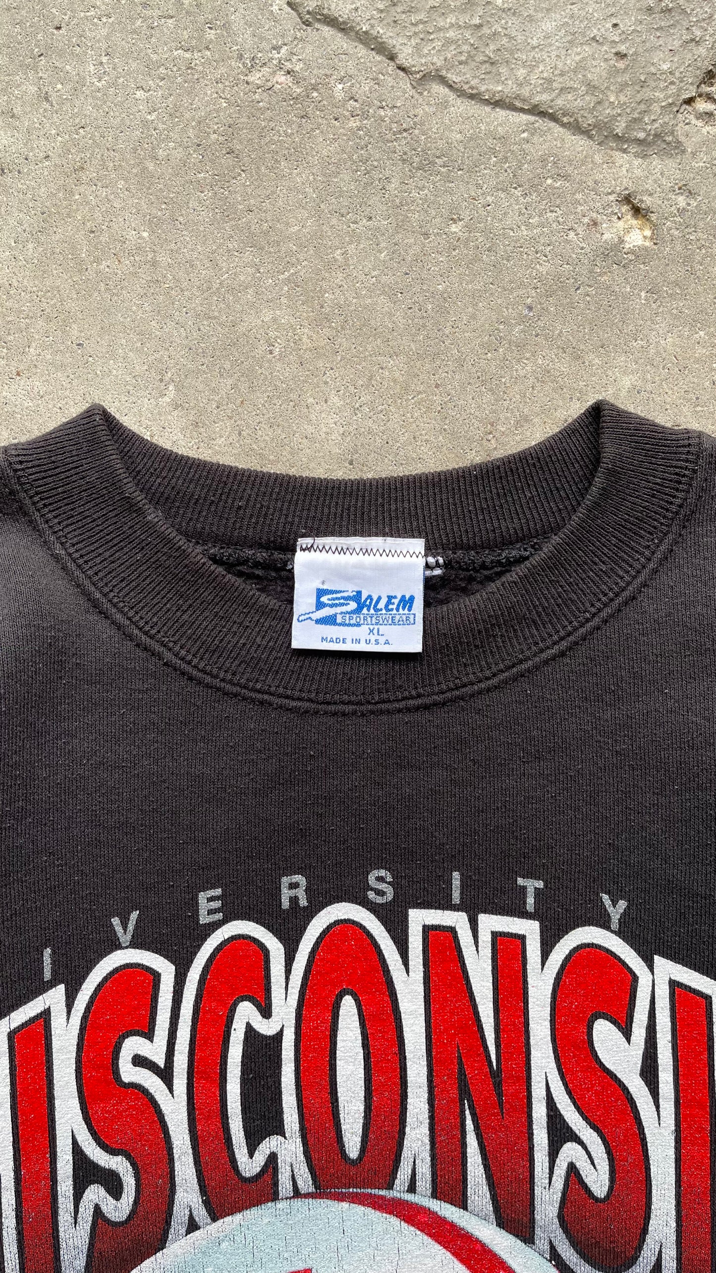 1990S WISCONSIN ROSEBOWL BLACK CREW - XL