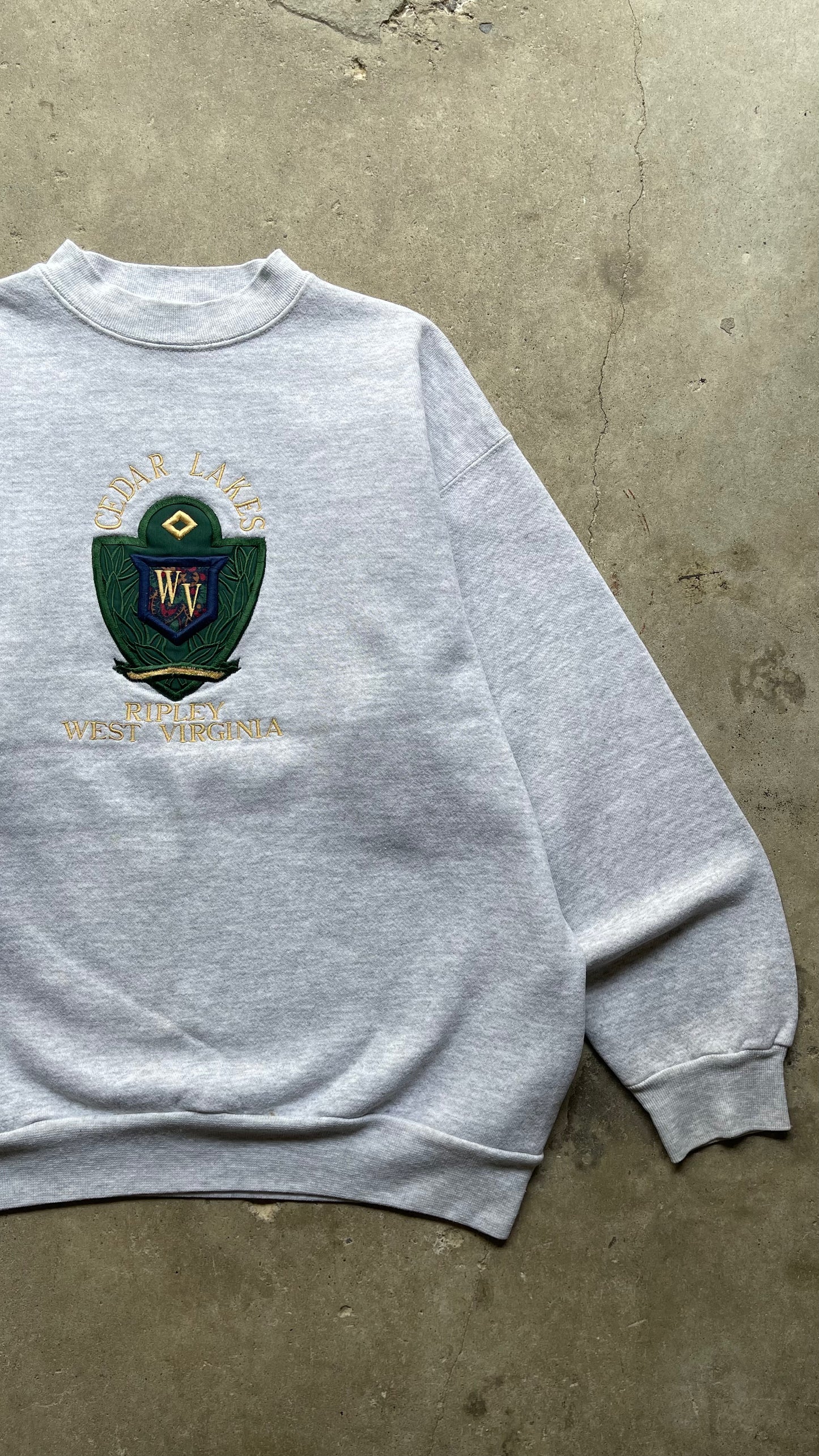 1990S CEDAR LAKES WEST VIRGINIA GREY CREW - L