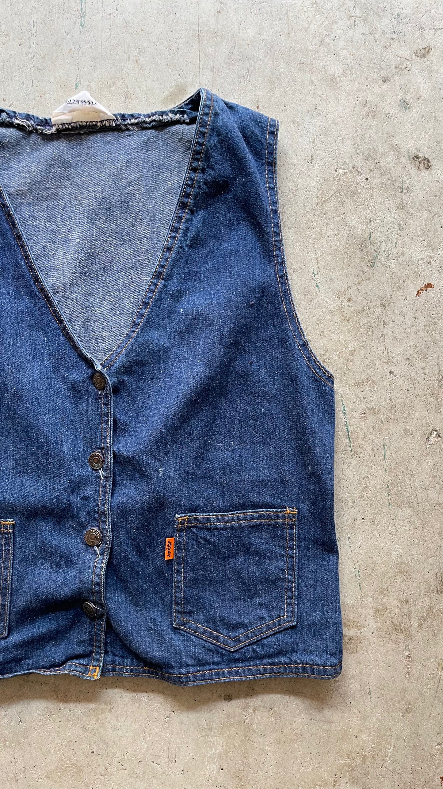 1990S DENIM LEVIS VEST JACKET - XS