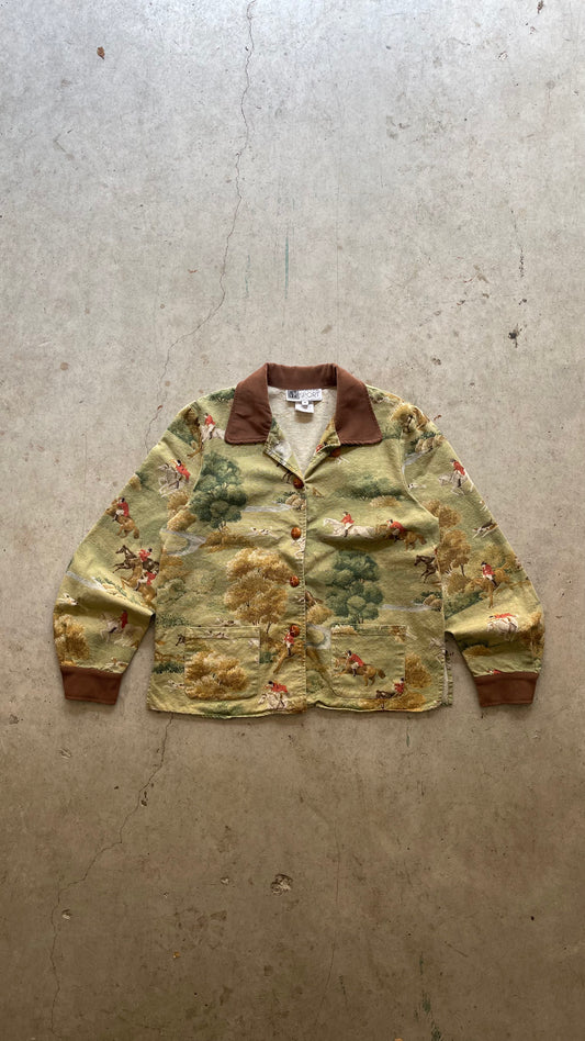 1990S "RUGBY HORSES" PRINT JACKET - M
