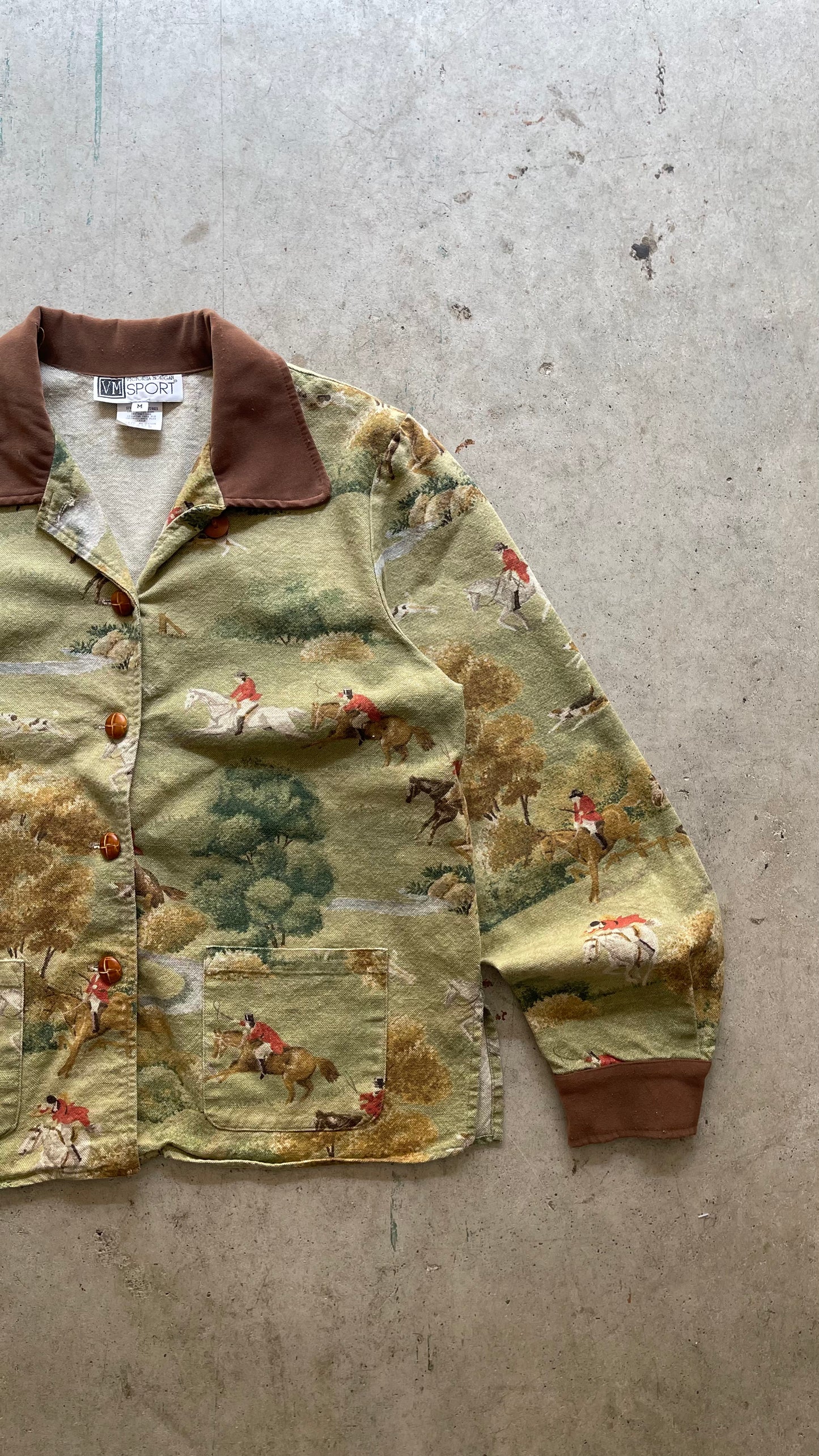 1990S "RUGBY HORSES" PRINT JACKET - M