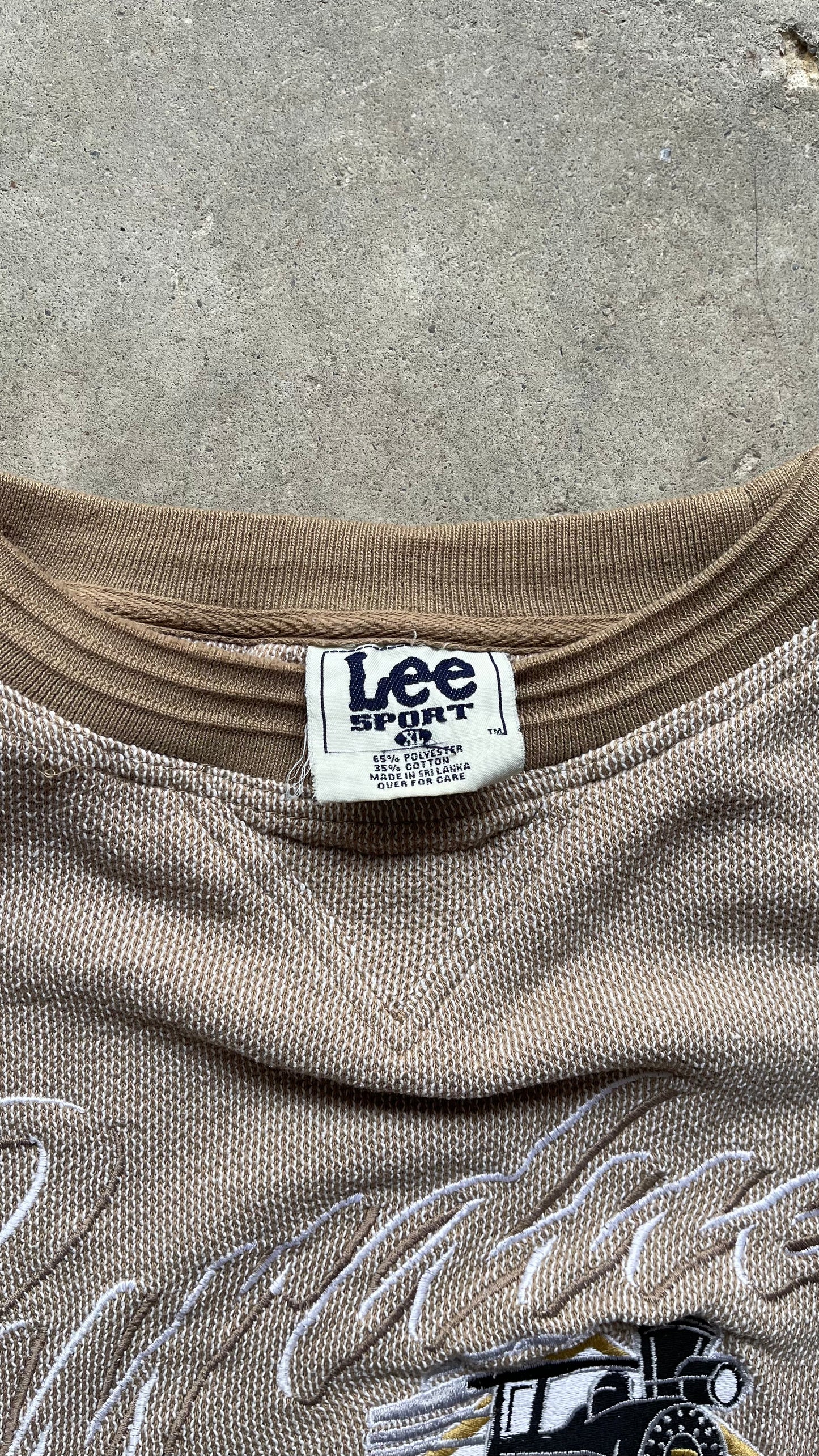 1990S PURDUE BEIGE CREW - XL