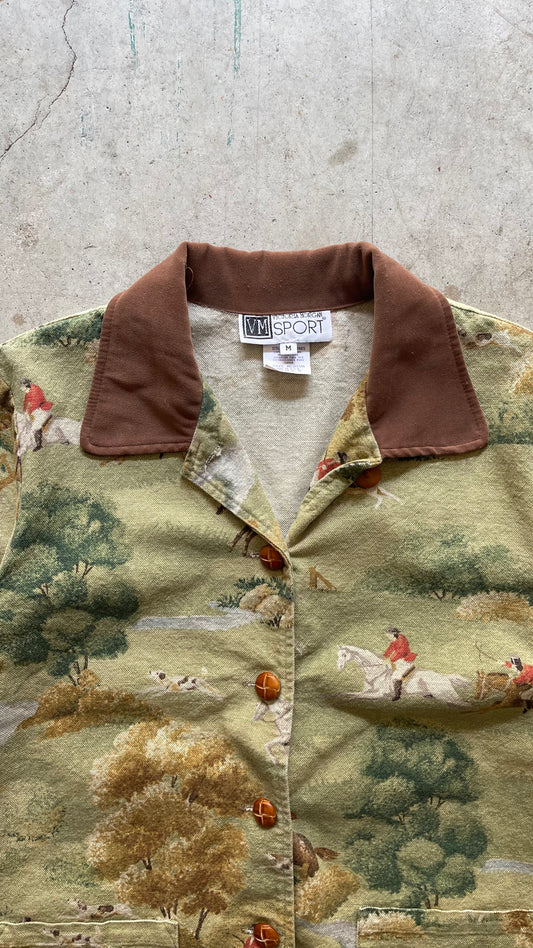 1990S "RUGBY HORSES" PRINT JACKET - M