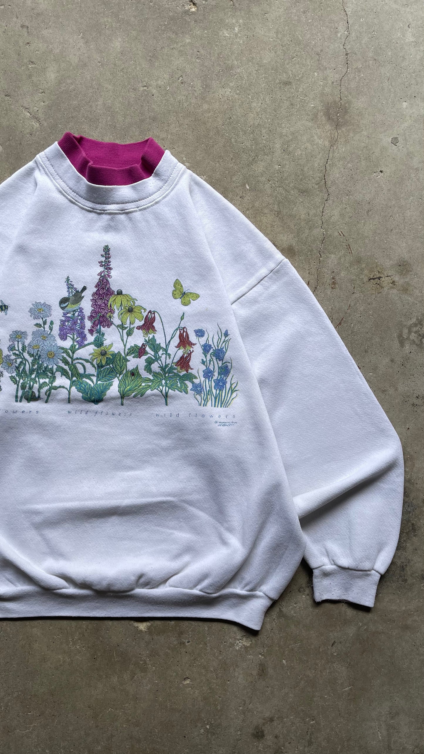 1990S GRANDMA FLOWERS SWEATSHIRT - M