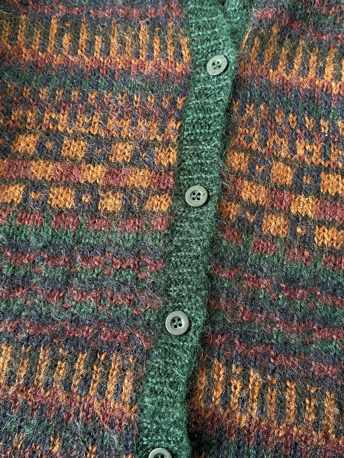 1990S - GREEN/PURPLE WOOL SWEATER - L (W)