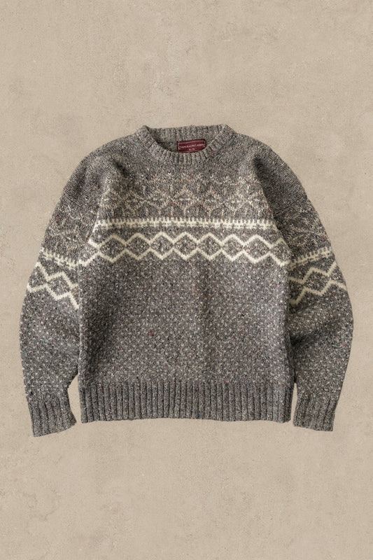 1990S - GREY/BEIGE CHAPTS RALPH LAUREN WOOL SWEATER - XL