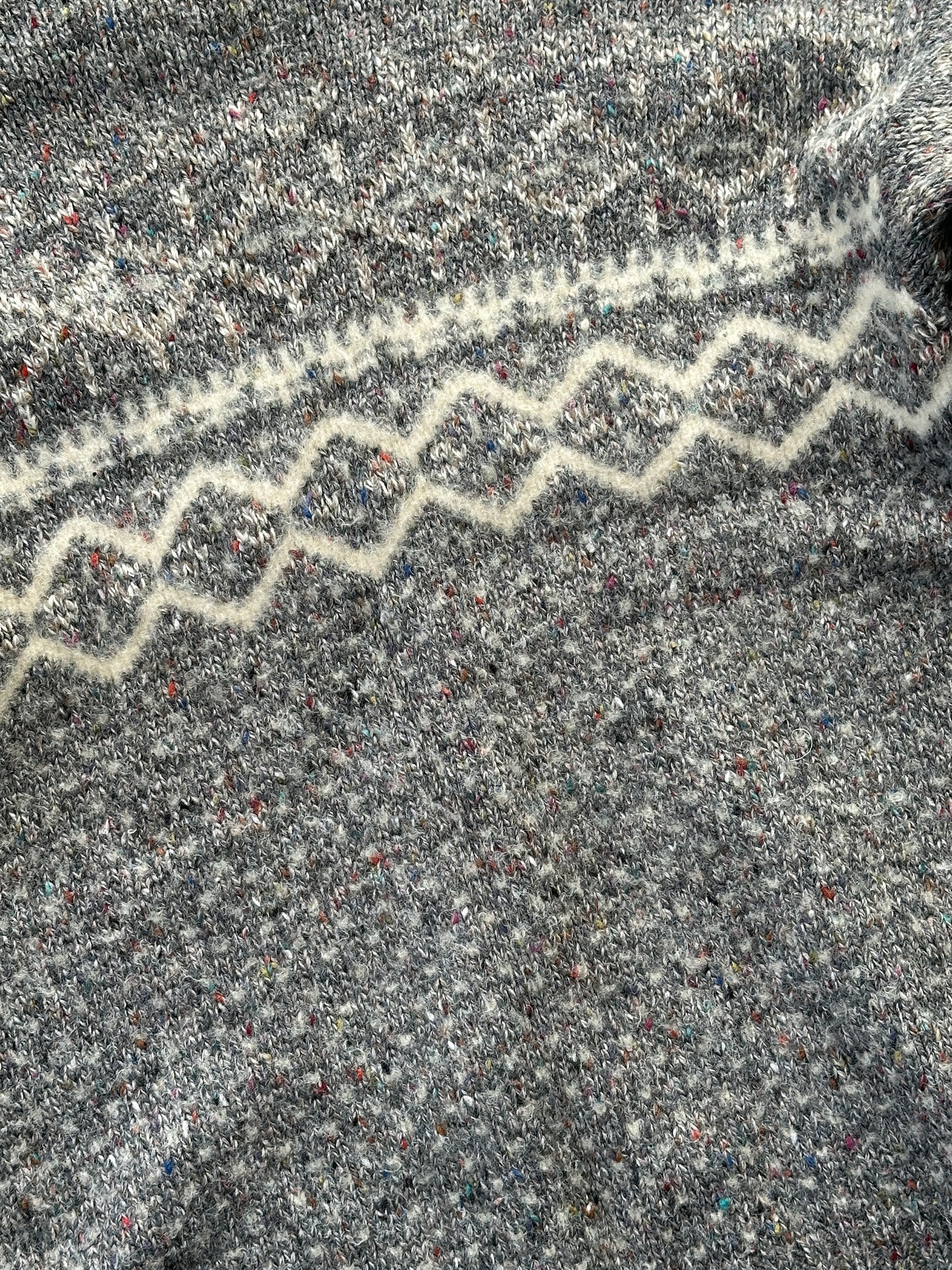 1990S - GREY/BEIGE CHAPTS RALPH LAUREN WOOL SWEATER - XL