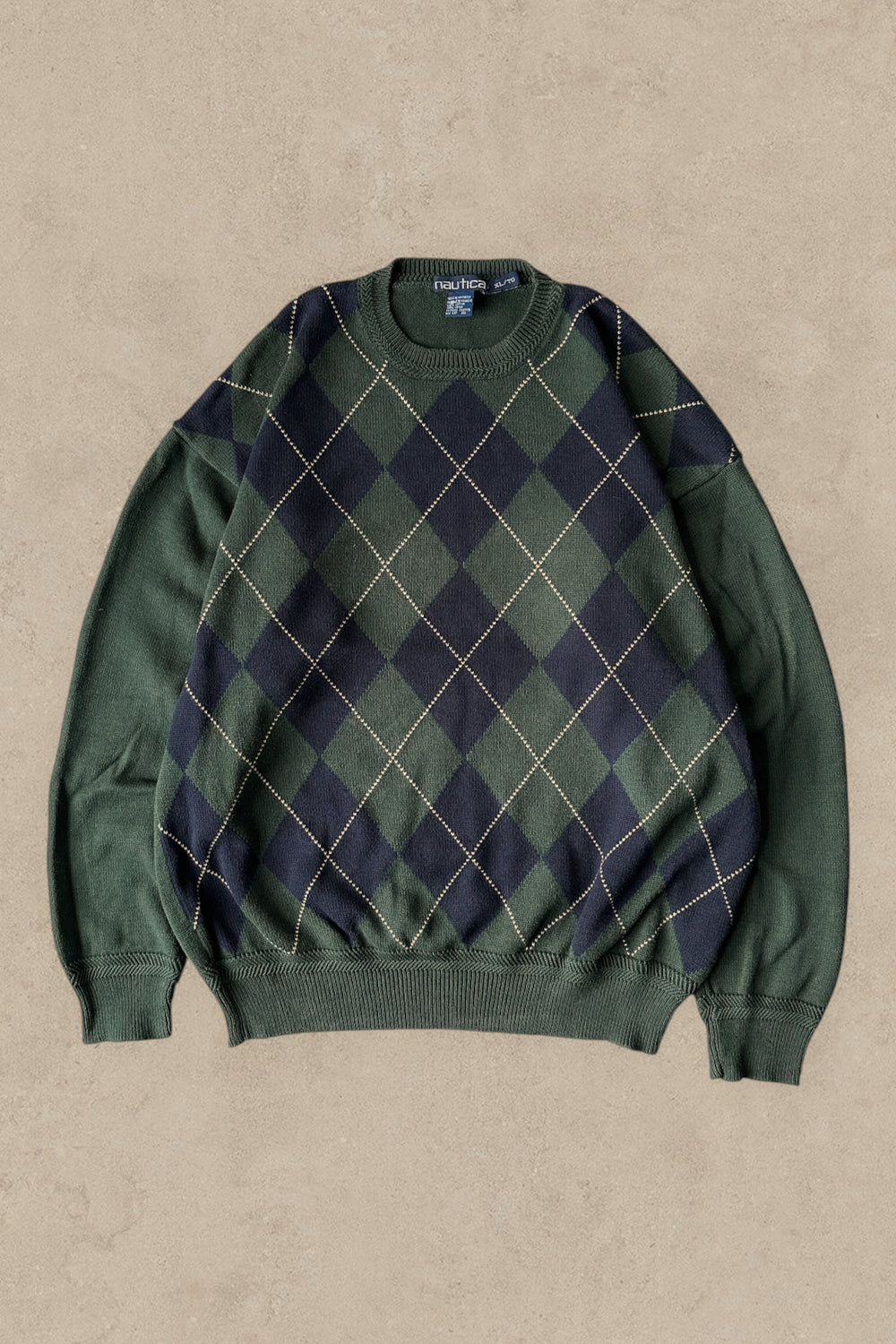 1990S - GREEN/NAVY SWEATER - XL