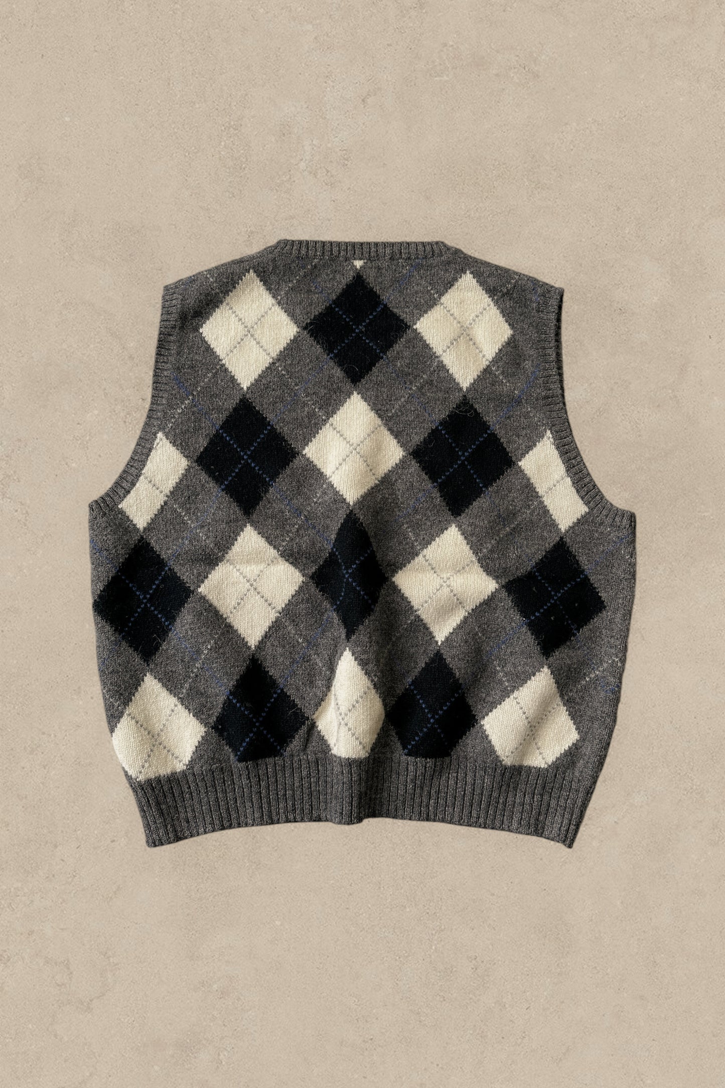 1990S - WHITE/BLACK POLO GOLF VEST - L