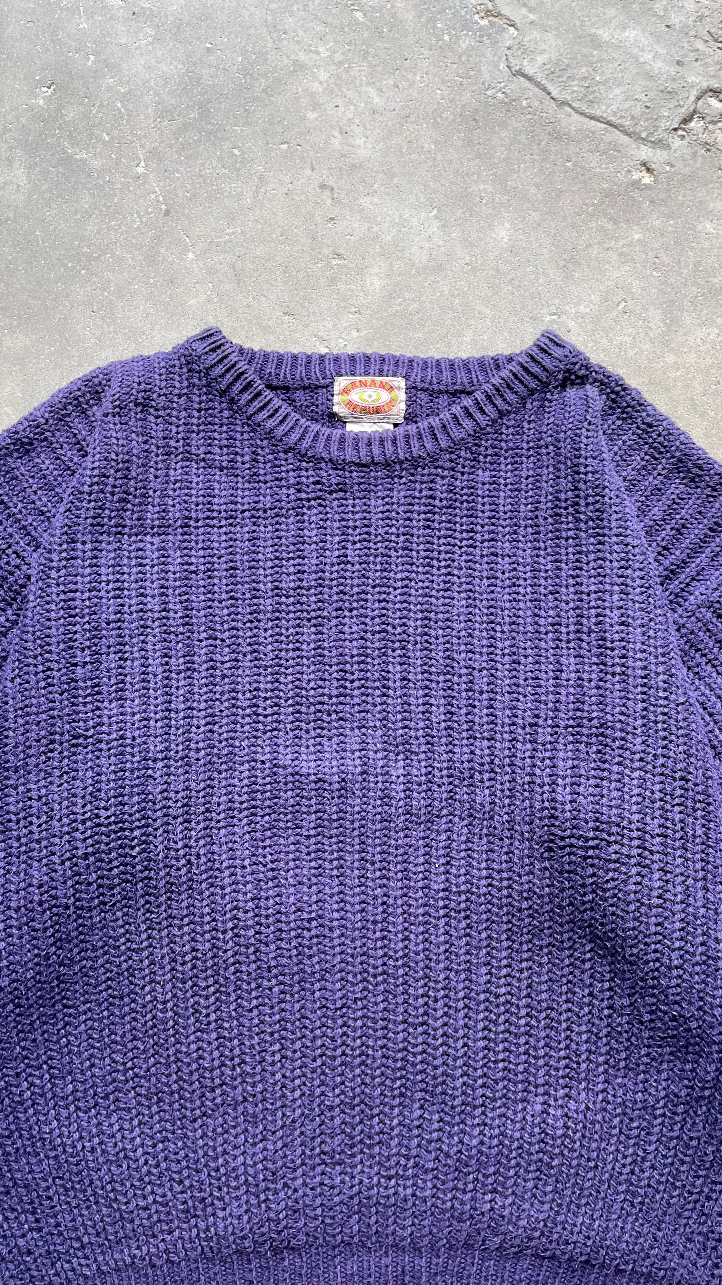 1980S BANANA REPUBLIC KNIT SWEATER PURPLE - XL