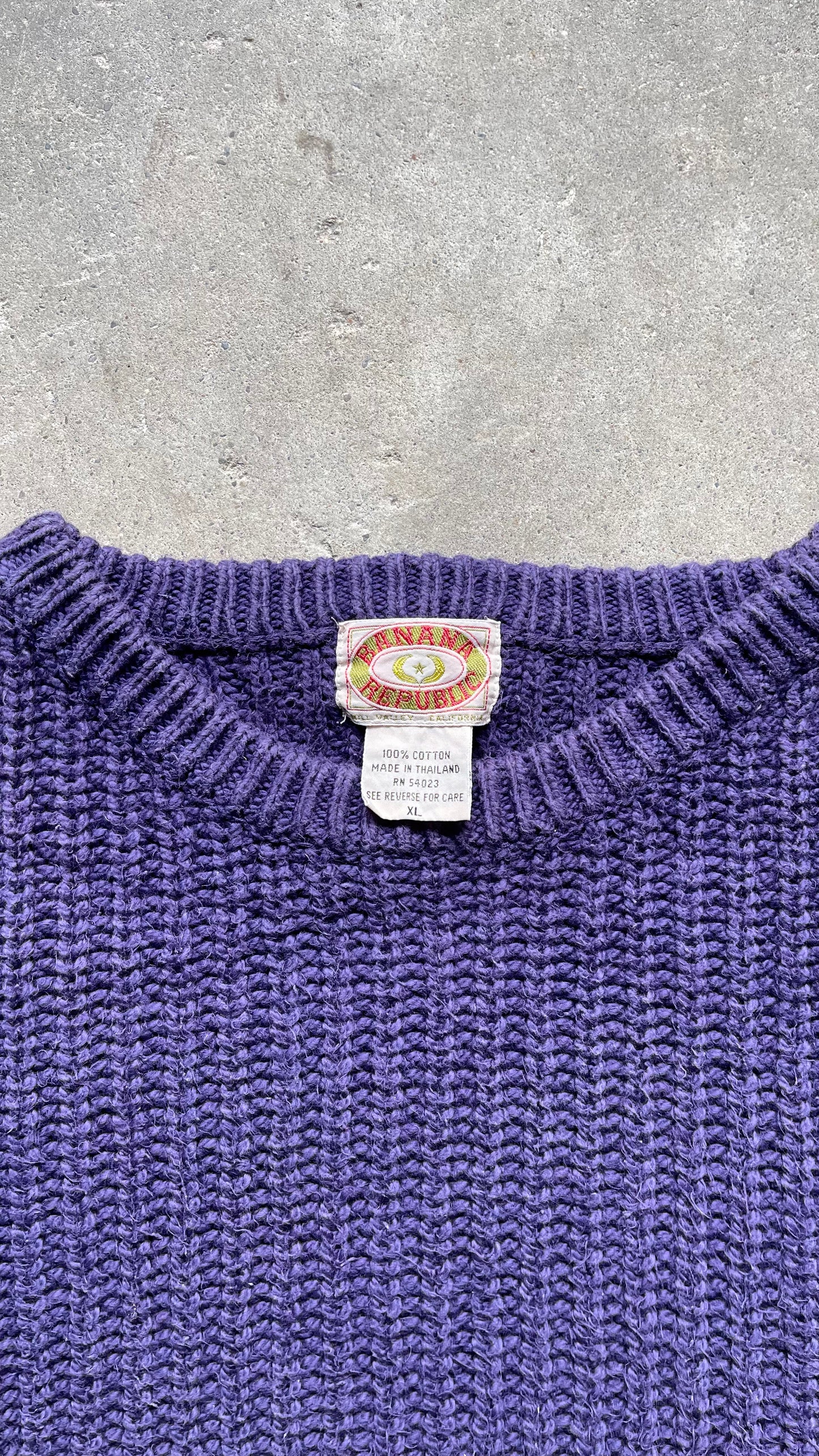1980S BANANA REPUBLIC KNIT SWEATER PURPLE - XL