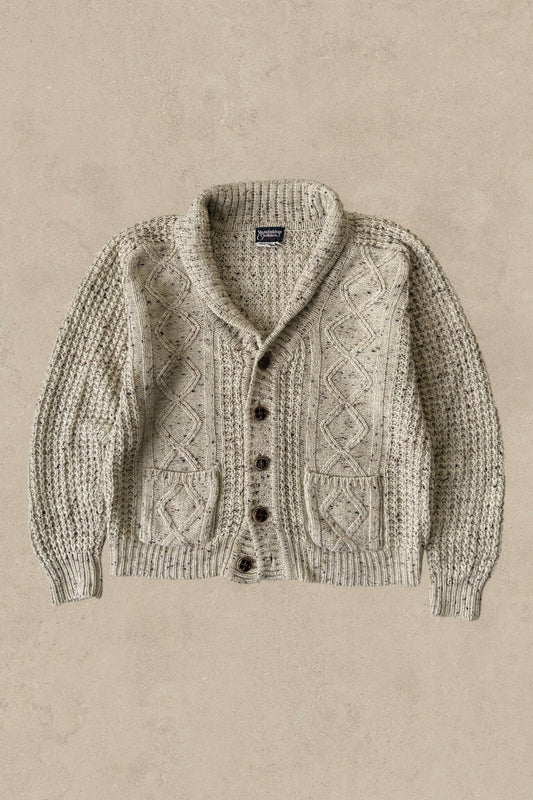 1990S - CREAM FISHERMANS WOOL SWEATER - L (W)