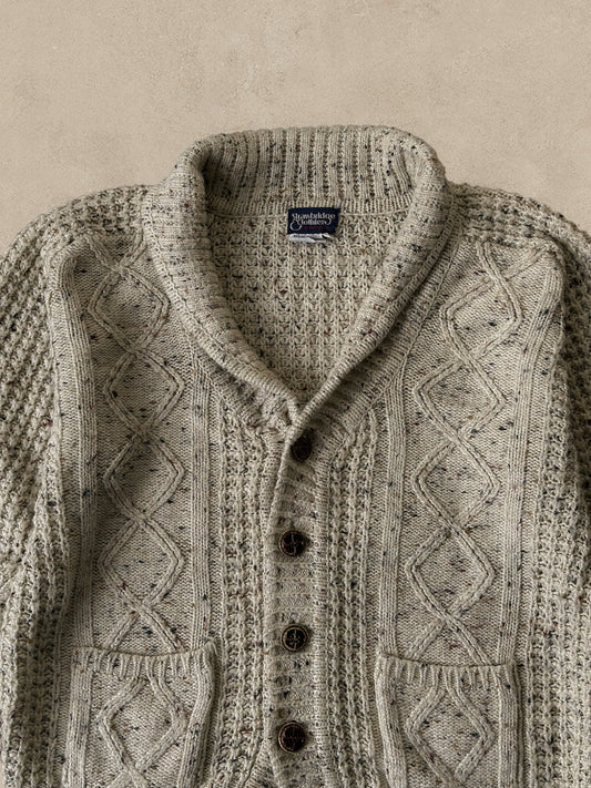 1990S - CREAM FISHERMANS WOOL SWEATER - L (W)