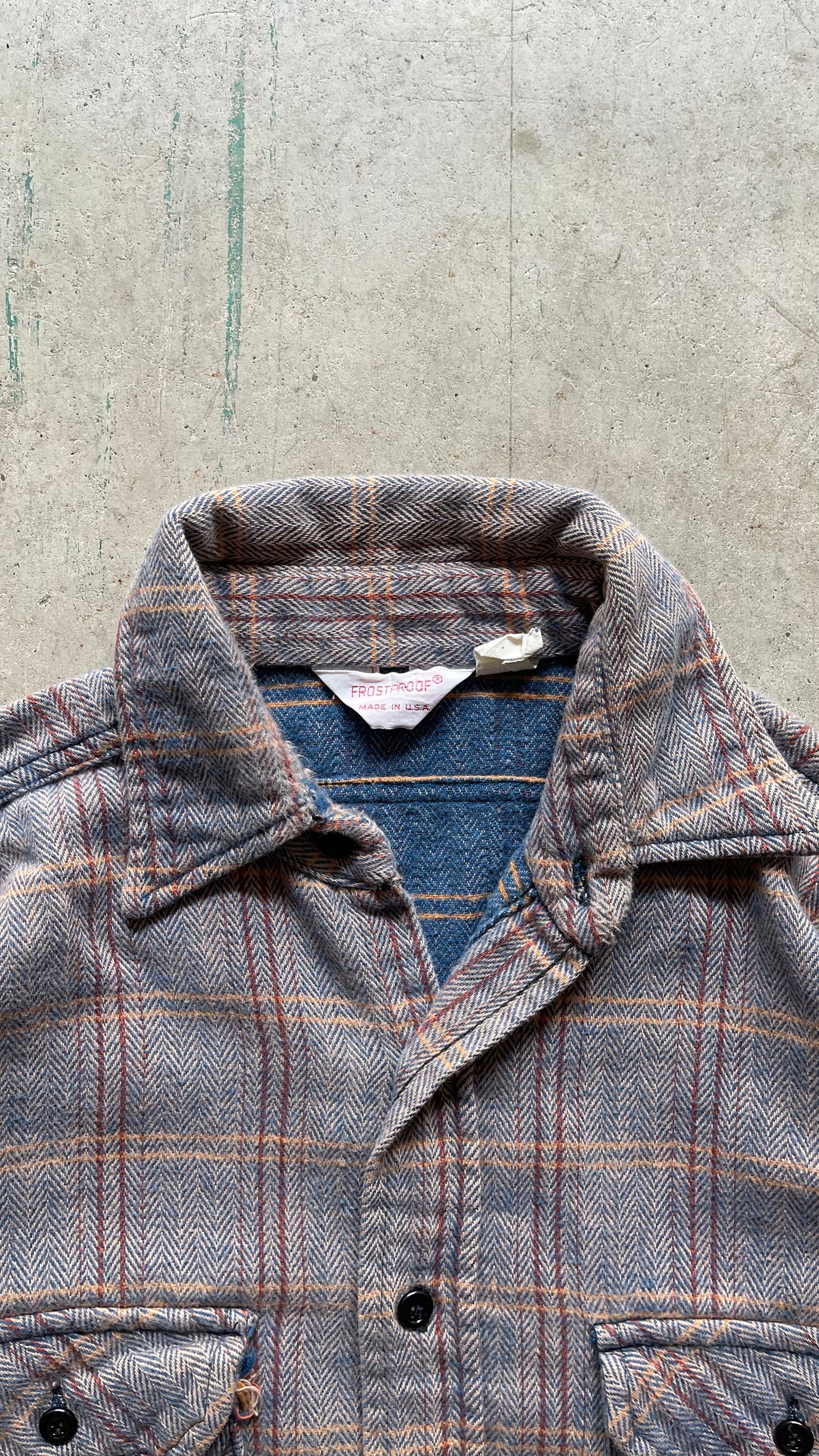 1990S PLAID BUTTON UP SHIRT GREY - L