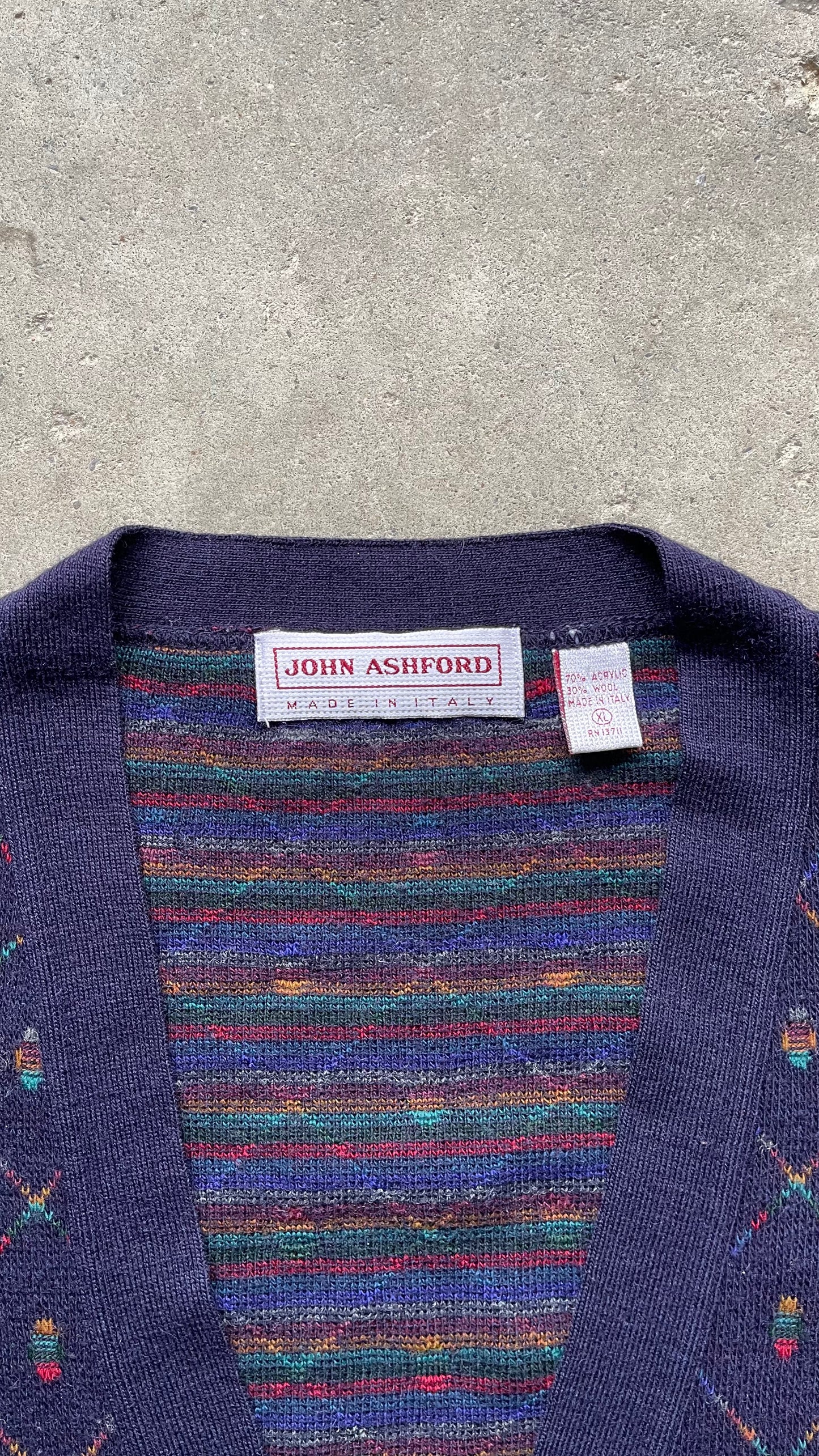 1990S JOHN ASHFORD CARDIGAN SWEATER - XL