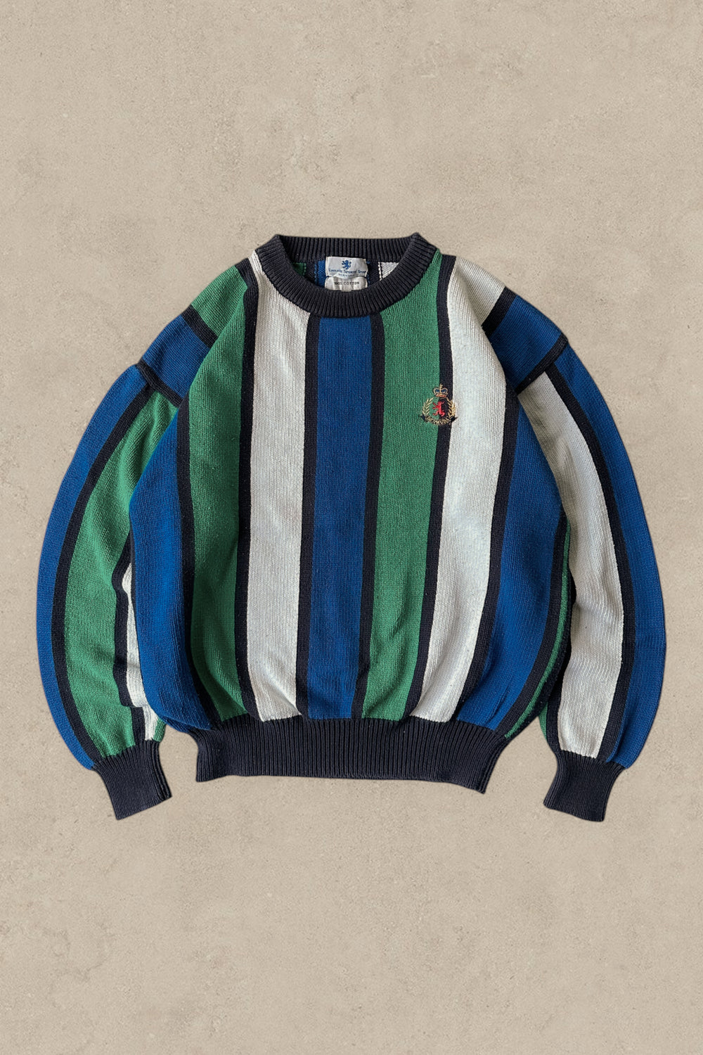 1990S - BLUE/GREEN SWEATER - M
