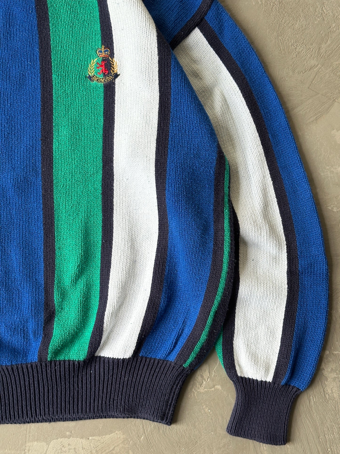 1990S - BLUE/GREEN SWEATER - M