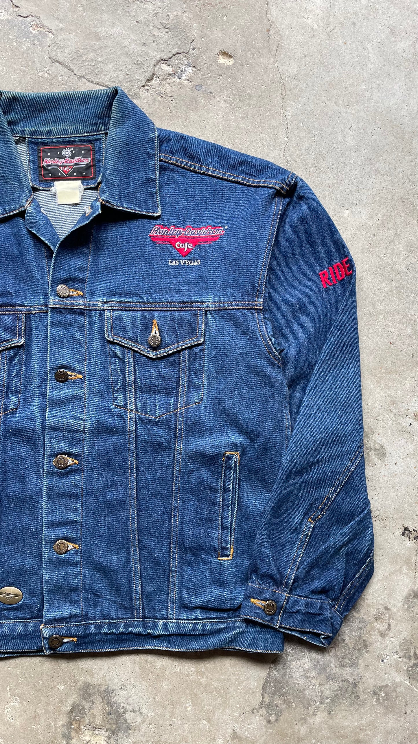 2000S HARLEY DAVIDSON DENIM JACKET - XL