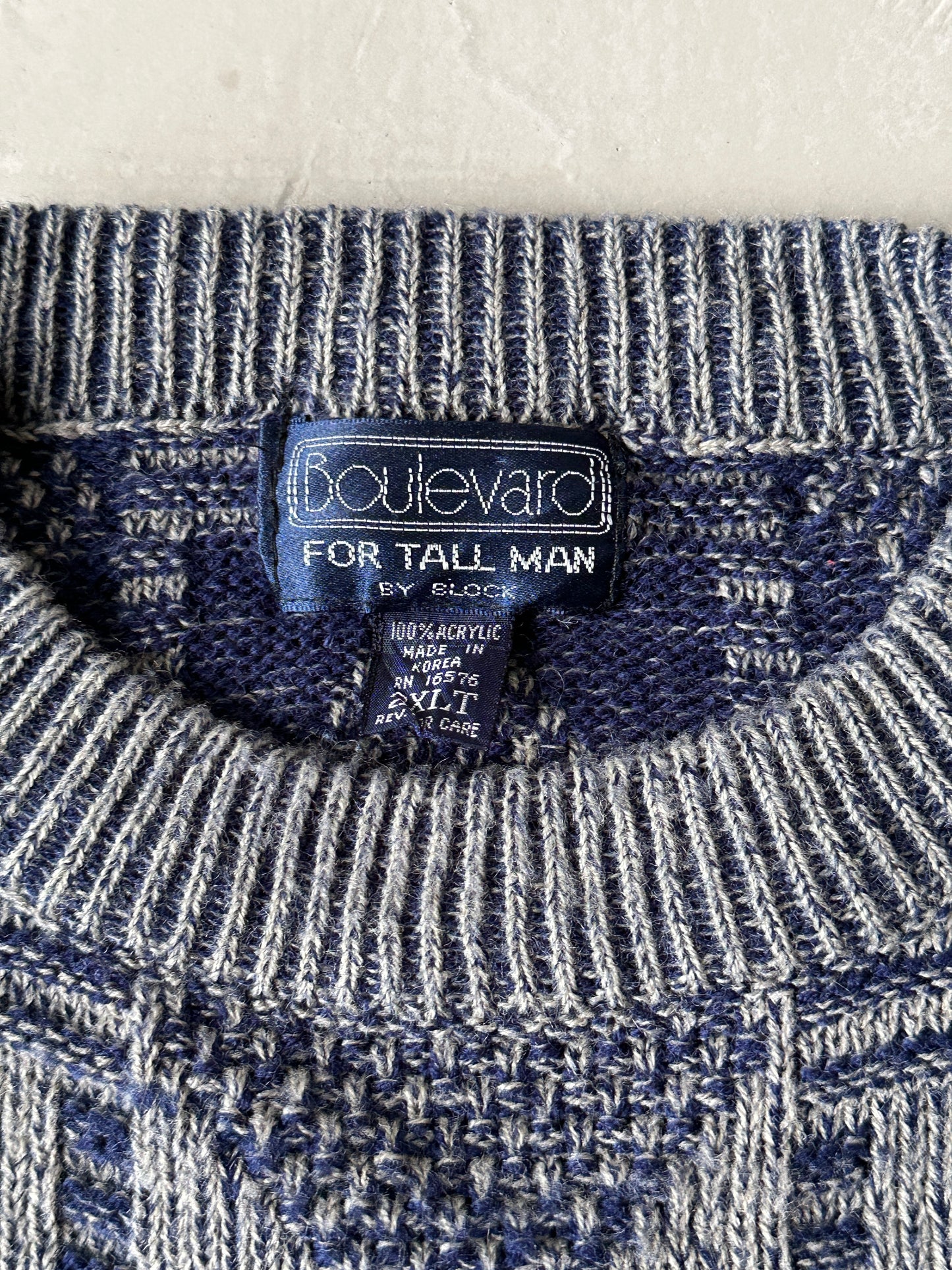 1990S - NAVY SWEATER - XL/2XL