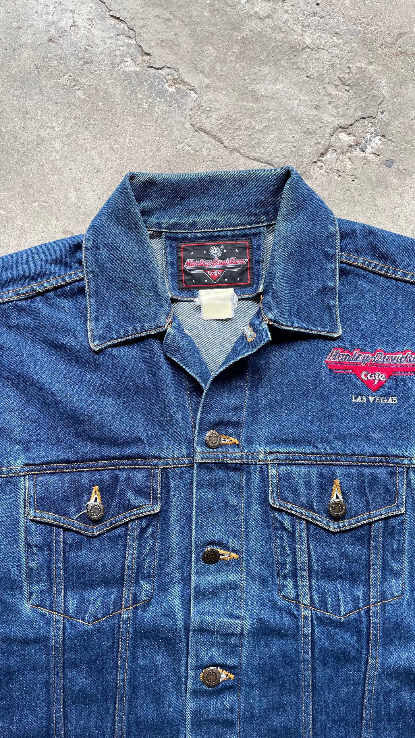 2000S HARLEY DAVIDSON DENIM JACKET - XL