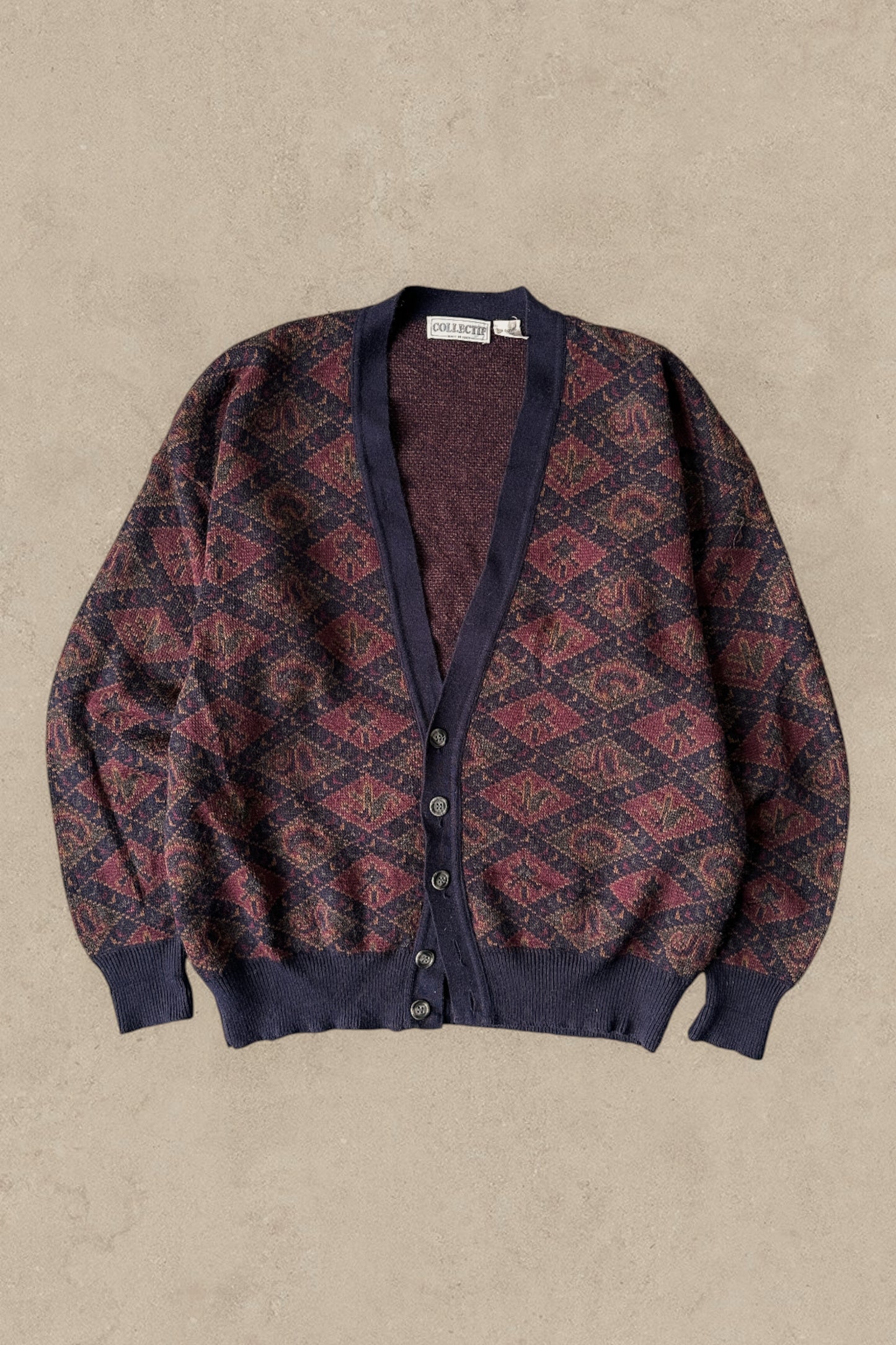 1990S - PURPLE CARDIGAN - L