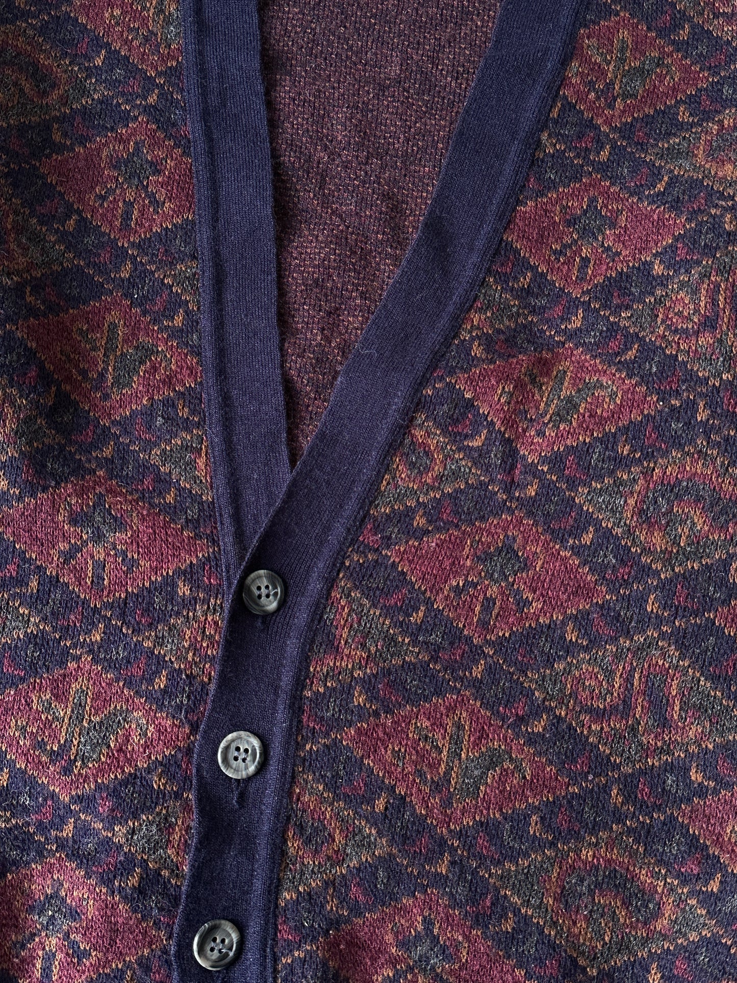 1990S - PURPLE CARDIGAN - L
