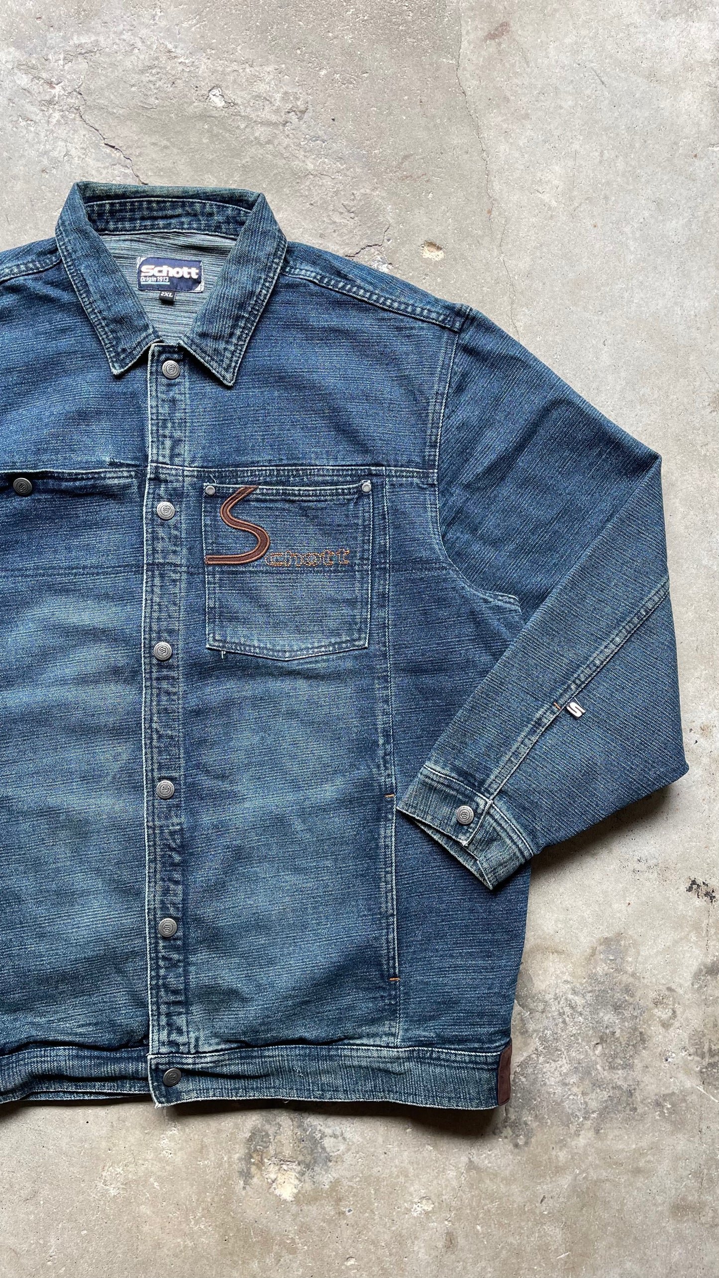 2000S SCHOTT DENIM BARN JACKET - XXL