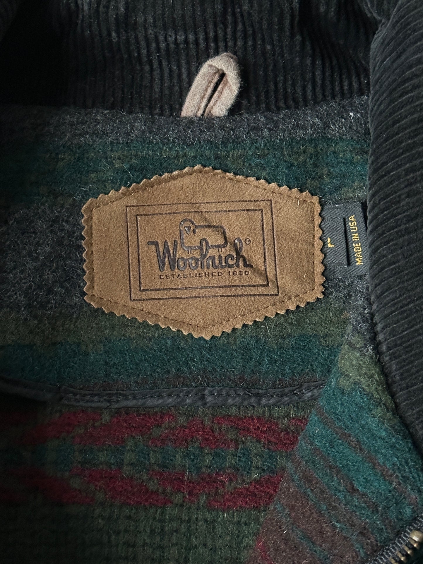 1980S - GREEN/RED WOOL PLAID WOOLRICH JACKET - L
