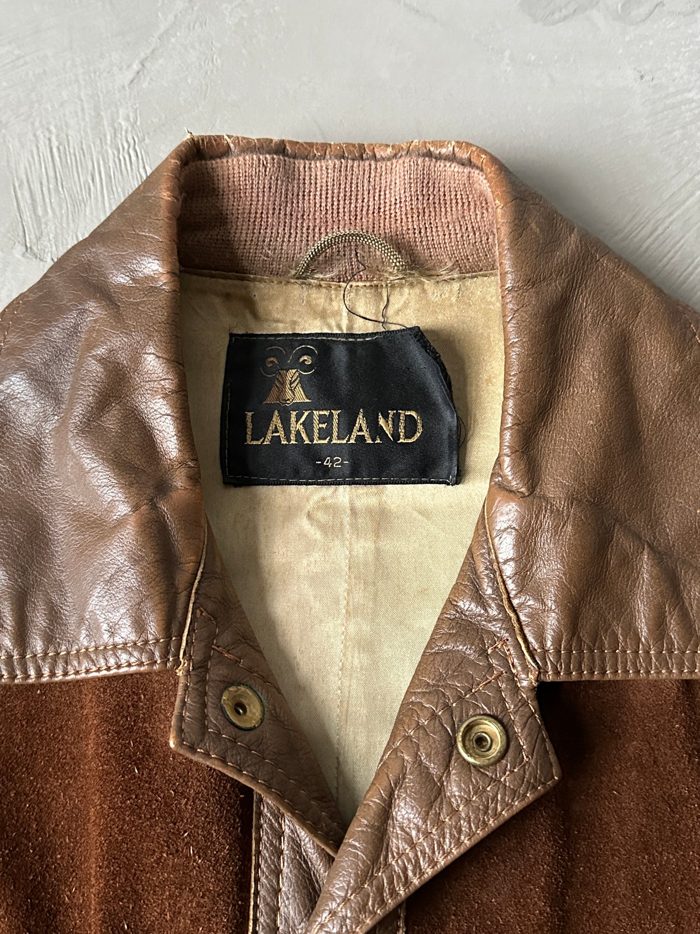 1980S - SUEDE STUDDED WESTERN LEATHER JACKET - L (42)